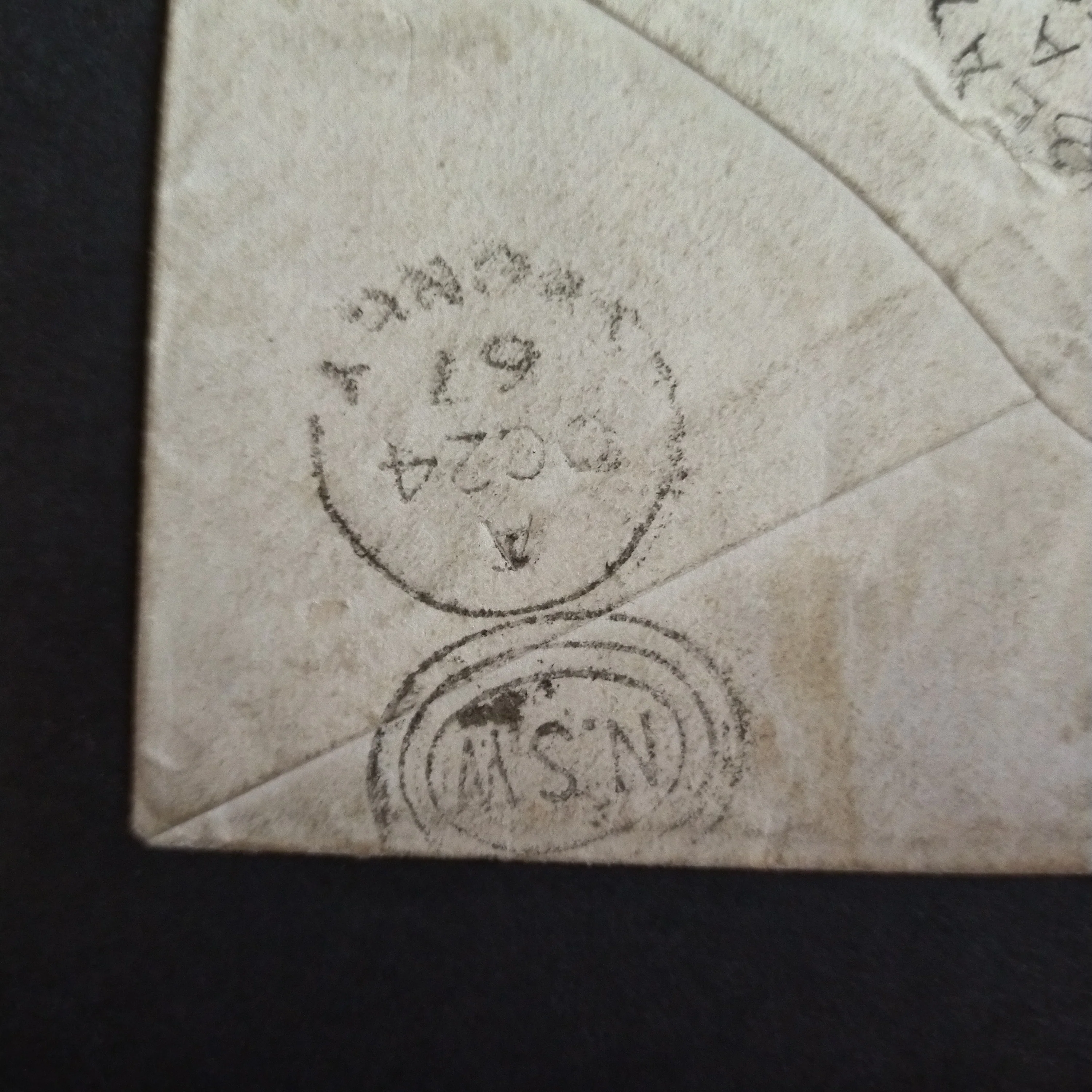 New South Wales Australia 1867 Registered Envelope from Balmain to Scotland bearing 6d Purple Diadem Perf 13 and 6d Registered Perf 13 cancelled - Image 7