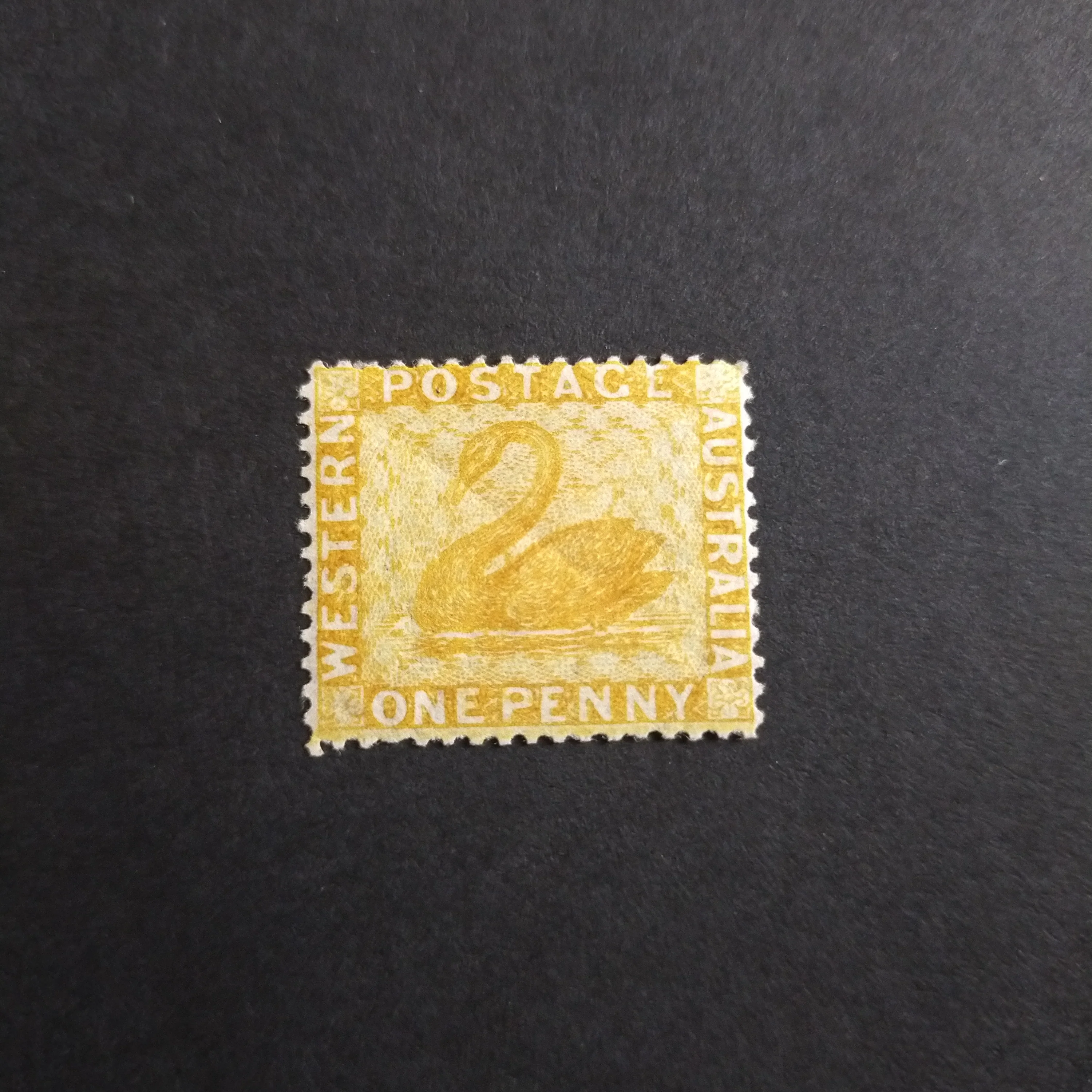 Western Australia SG 70 1876/79 1d Yellow-Ochre Swan Stamp Mint