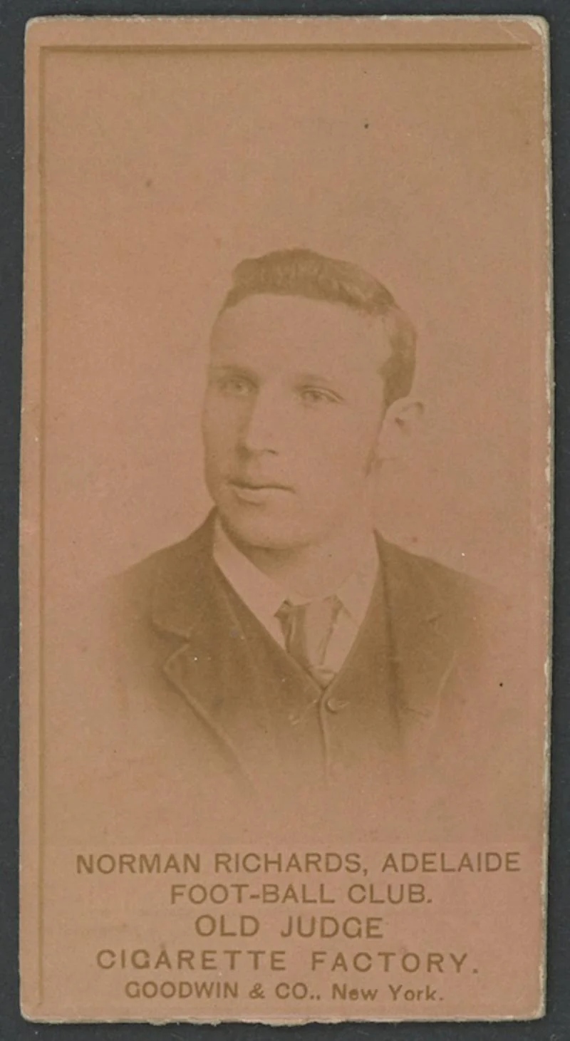 1887-89 Australian Football Card Old Judge Cigarettes Norman Richards Adelaide Extremely Rare