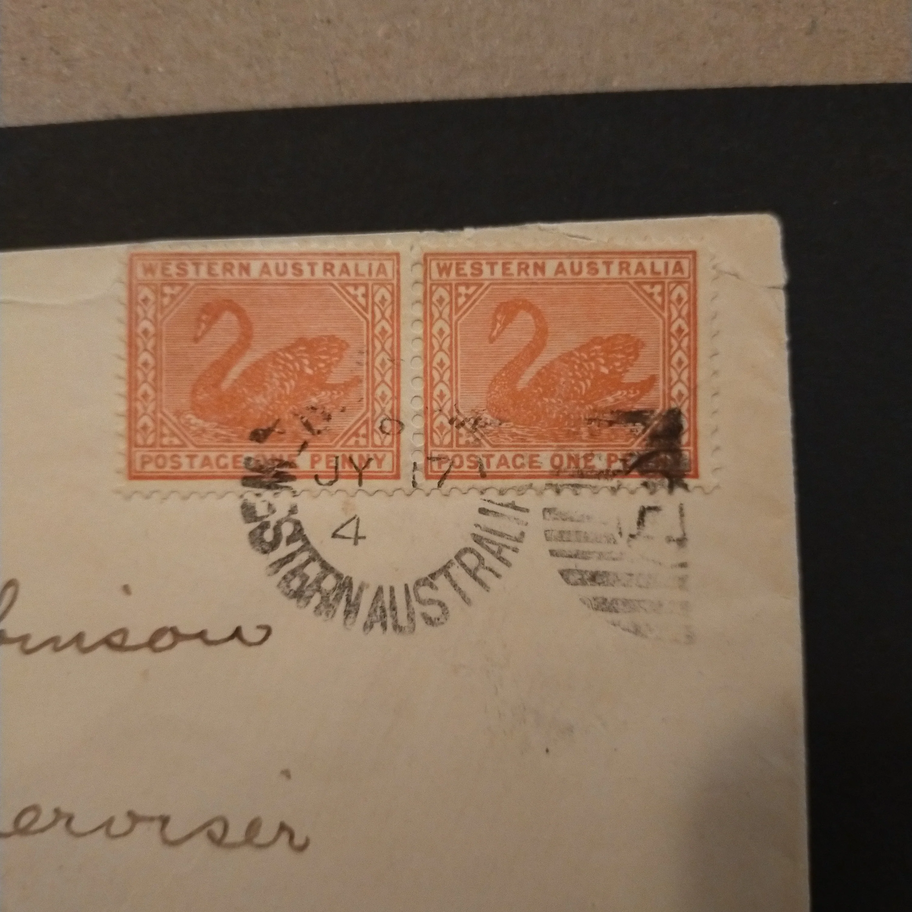 Western Australia 1904 cover with 1d pair cancelled indecipherable duplex with 1902-04 Postage Due affixed - Image 3