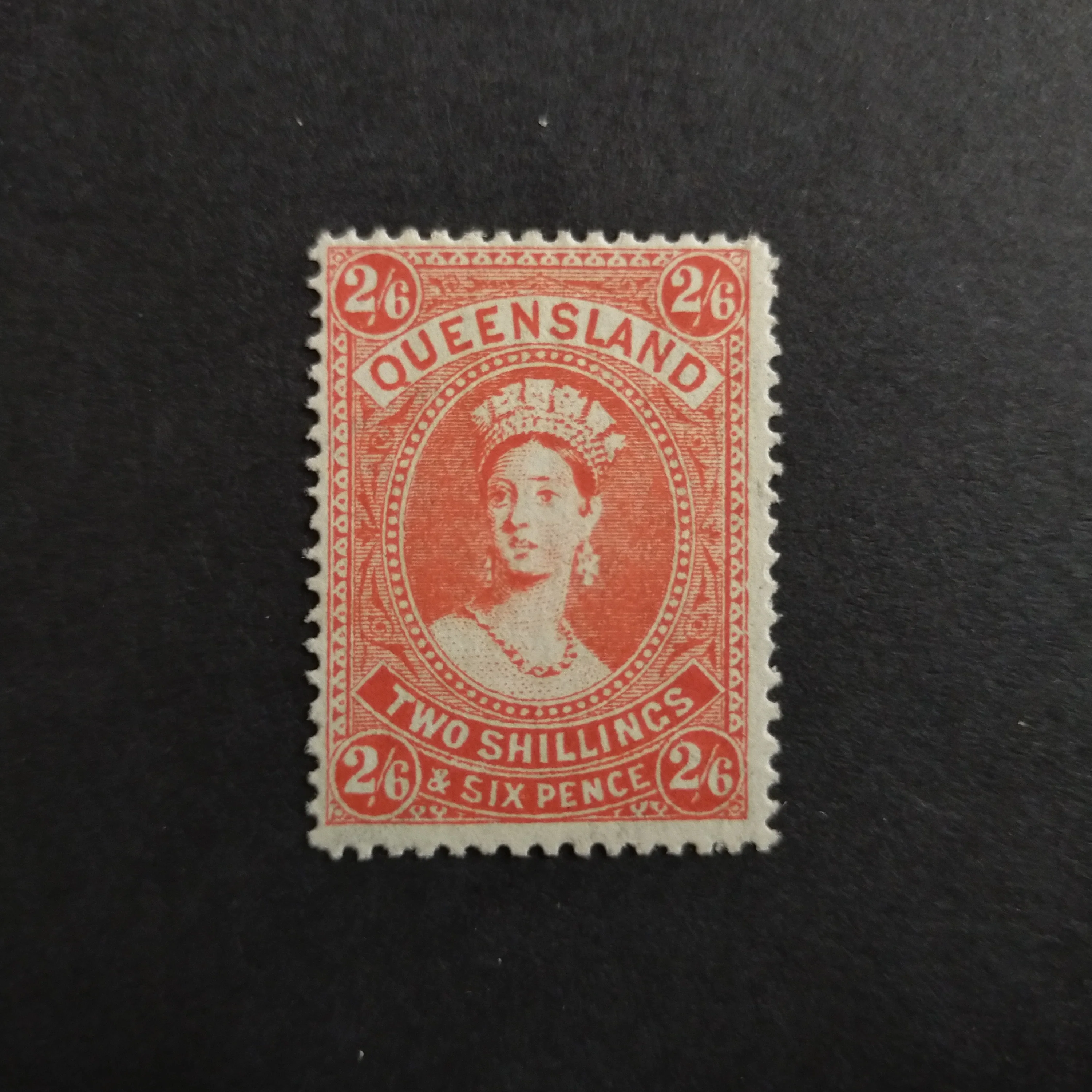 Queensland Australia 1907-11 Watermark Crown over A (Sideways) Perf 12 1/2, 13 2/6d Vermilion, 2/6d Dull Orange, 2/6d Reddish-Orange, 5/- Rose, 5/- Deep Rose, 10/- Blackish-Brown, £1 Bluish-Green SG 309-12 - Image 4