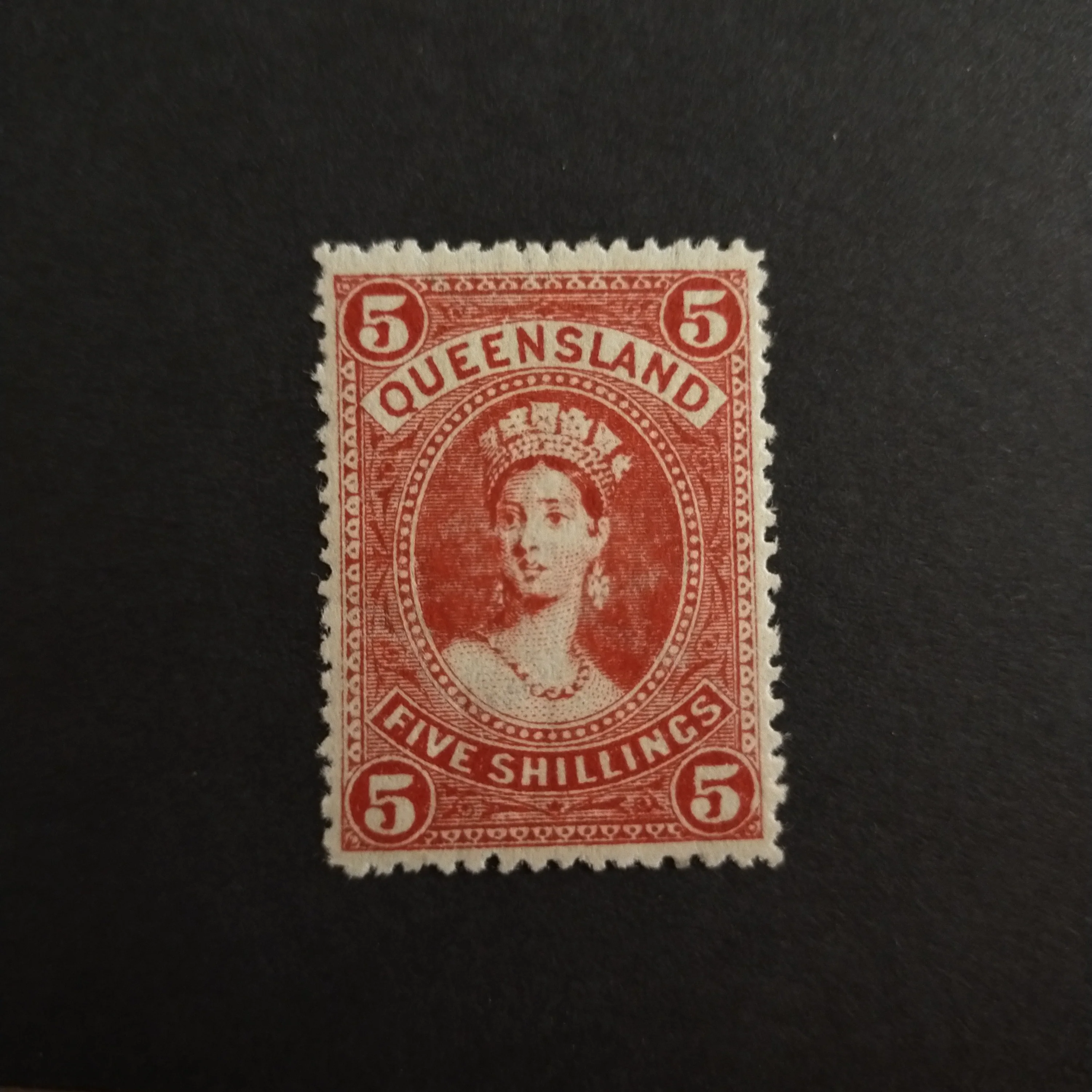 Queensland Australia 1907-11 Watermark Crown over A (Sideways) Perf 12 1/2, 13 2/6d Vermilion, 2/6d Dull Orange, 2/6d Reddish-Orange, 5/- Rose, 5/- Deep Rose, 10/- Blackish-Brown, £1 Bluish-Green SG 309-12 - Image 9