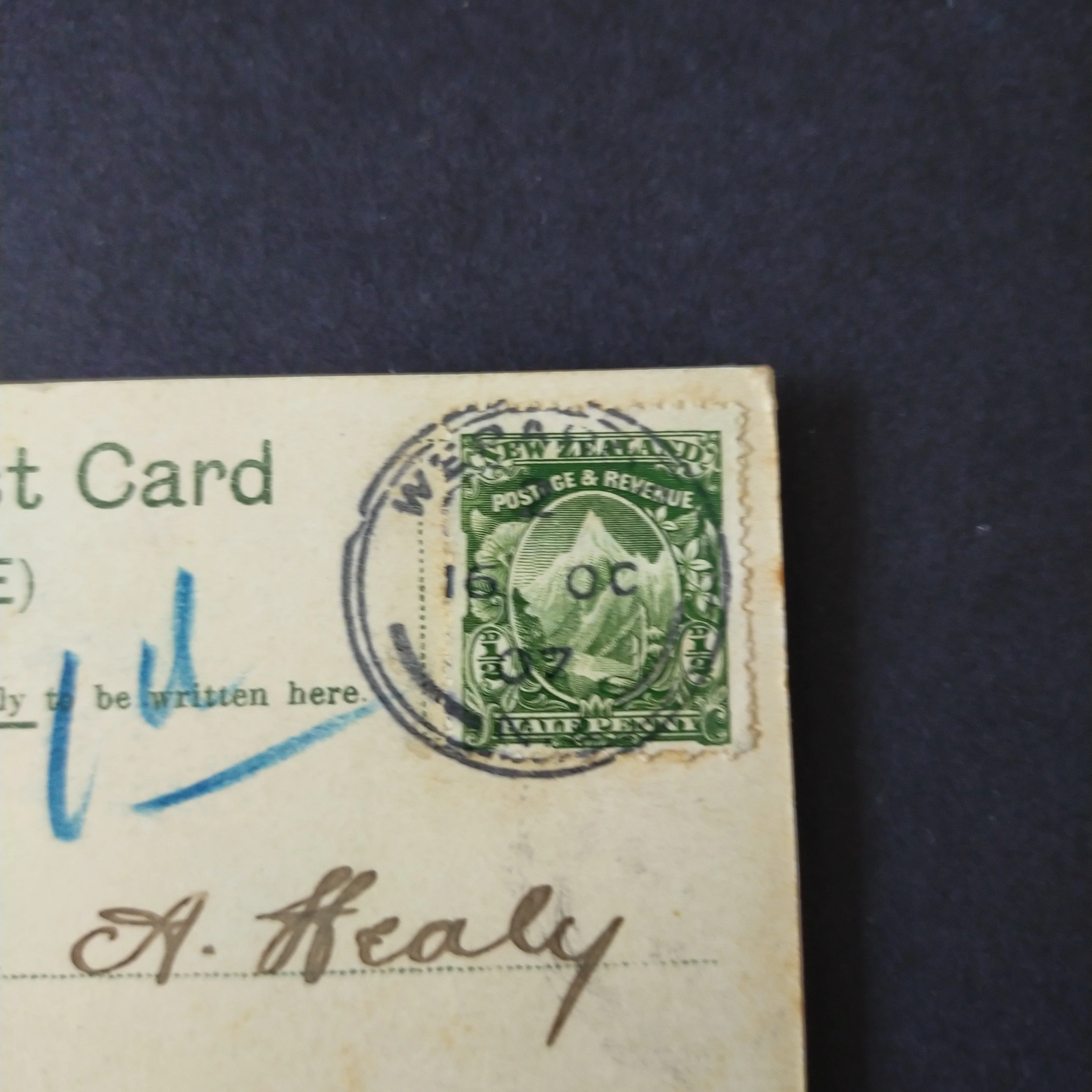 NZ New Zealand 1907 Postcard Tea Gardens, Racecourse. Posted Wanganui To Wellington Postage Due - Image 3