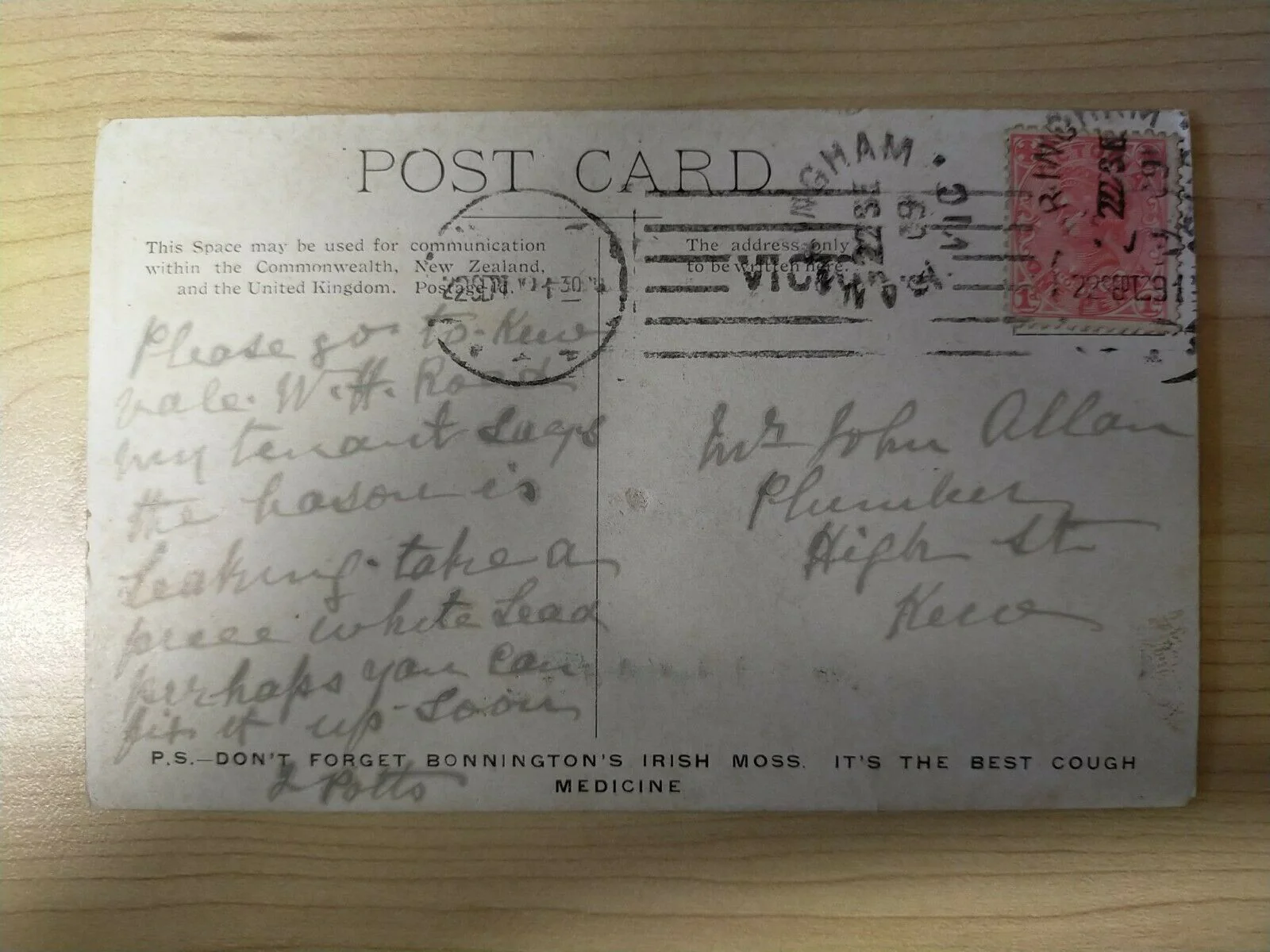 Australia 1909 Vintage Postcard Bonnington's Irish Moss Yachting Sydney Harbour - Image 2