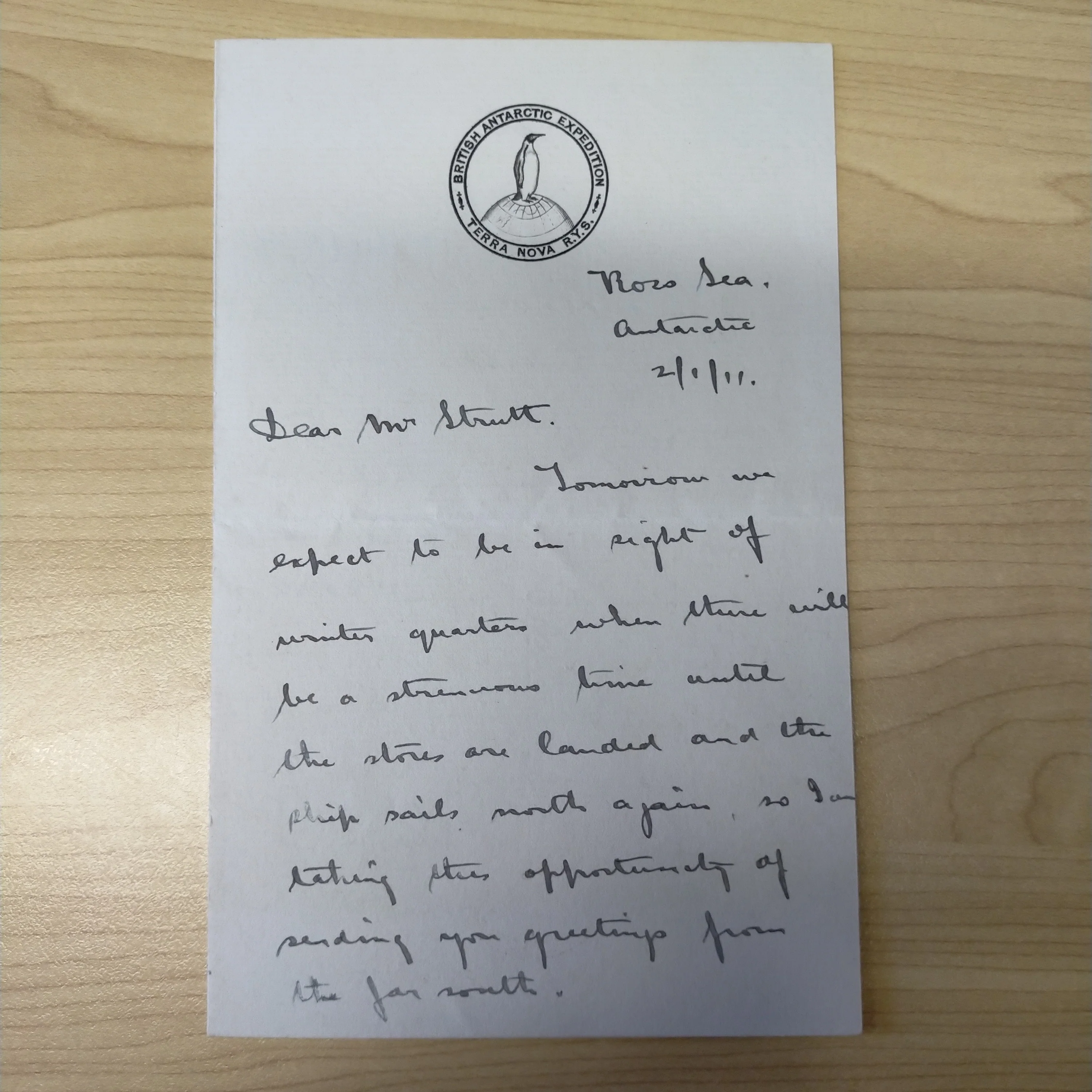 Antarctic 1910-13 British Antarctic Expedition Letter From Meteorologist George Simpson - Image 6