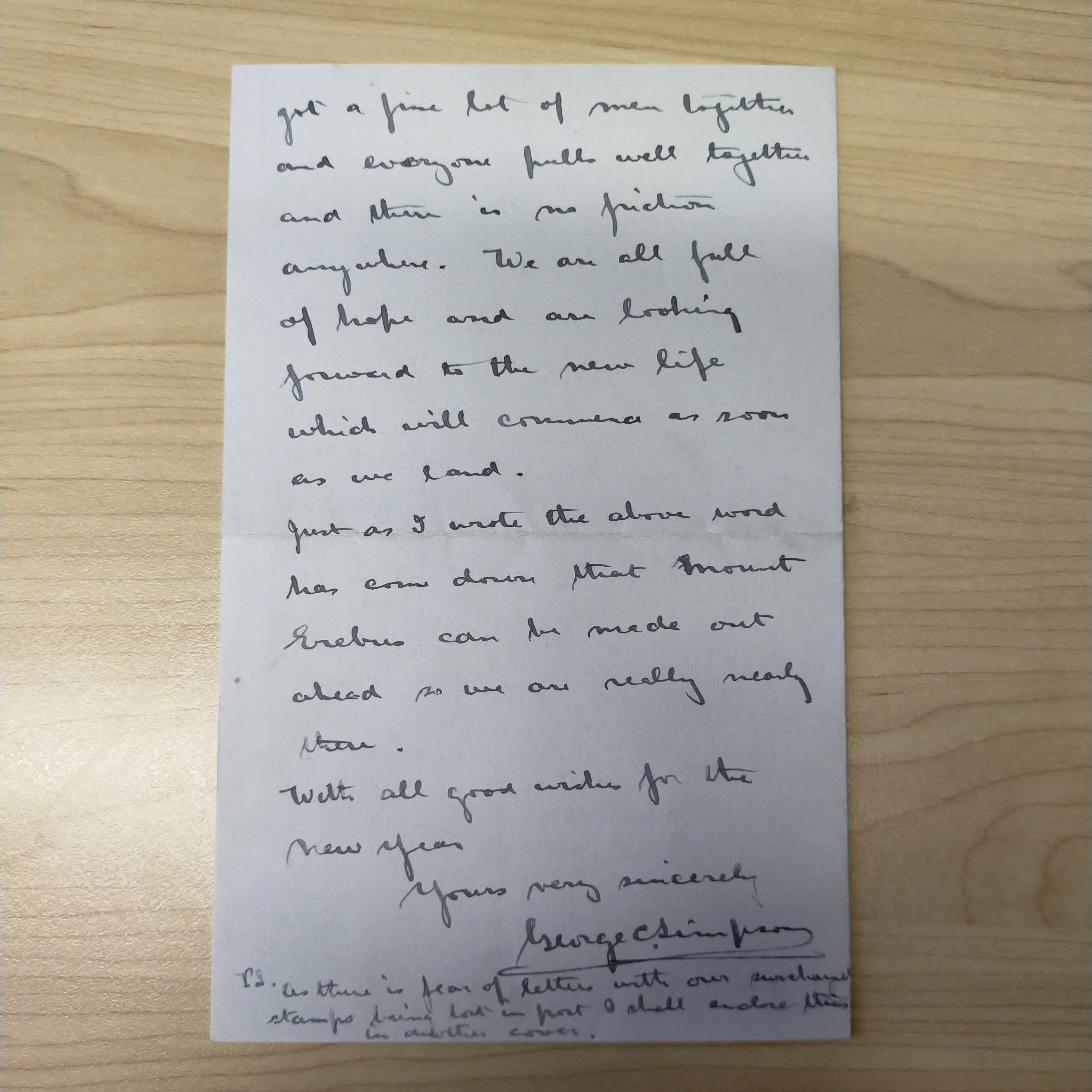 Antarctic 1910-13 British Antarctic Expedition Letter From Meteorologist George Simpson - Image 8