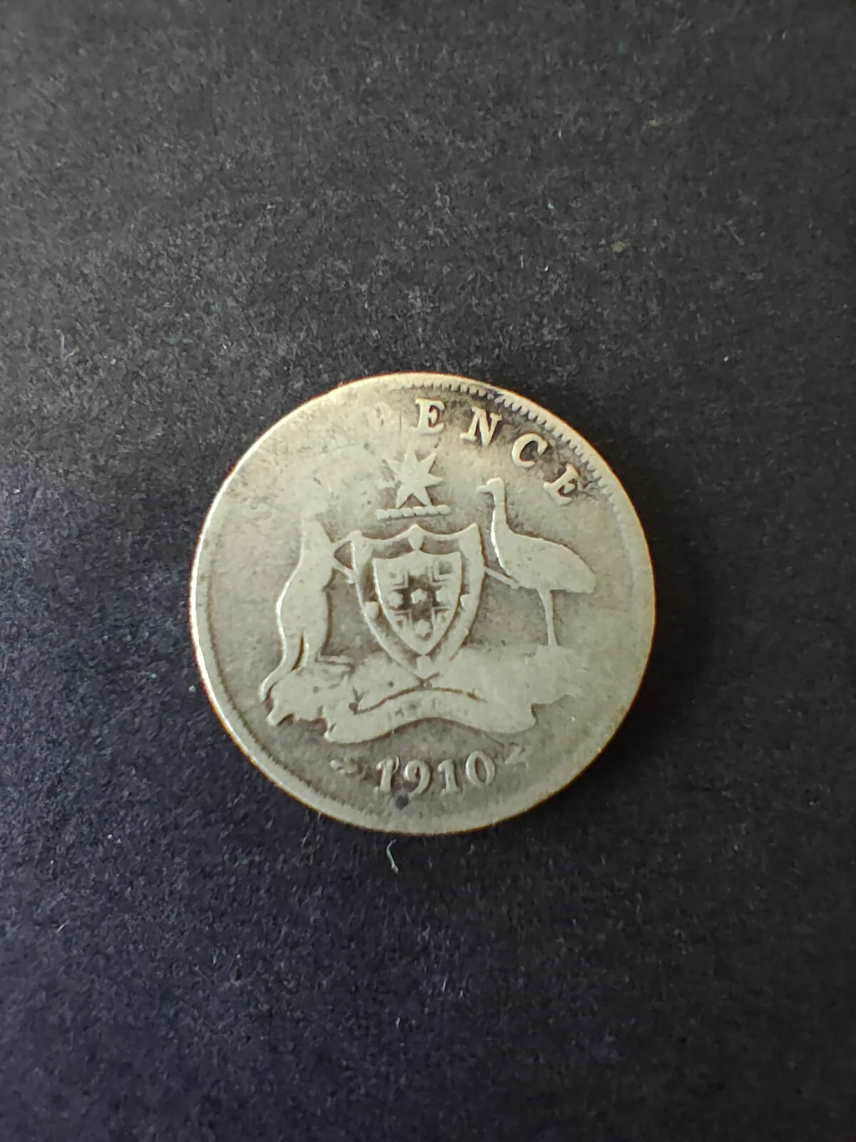 Australia 1910 6d Sixpence Silver Coin Very Good Condition