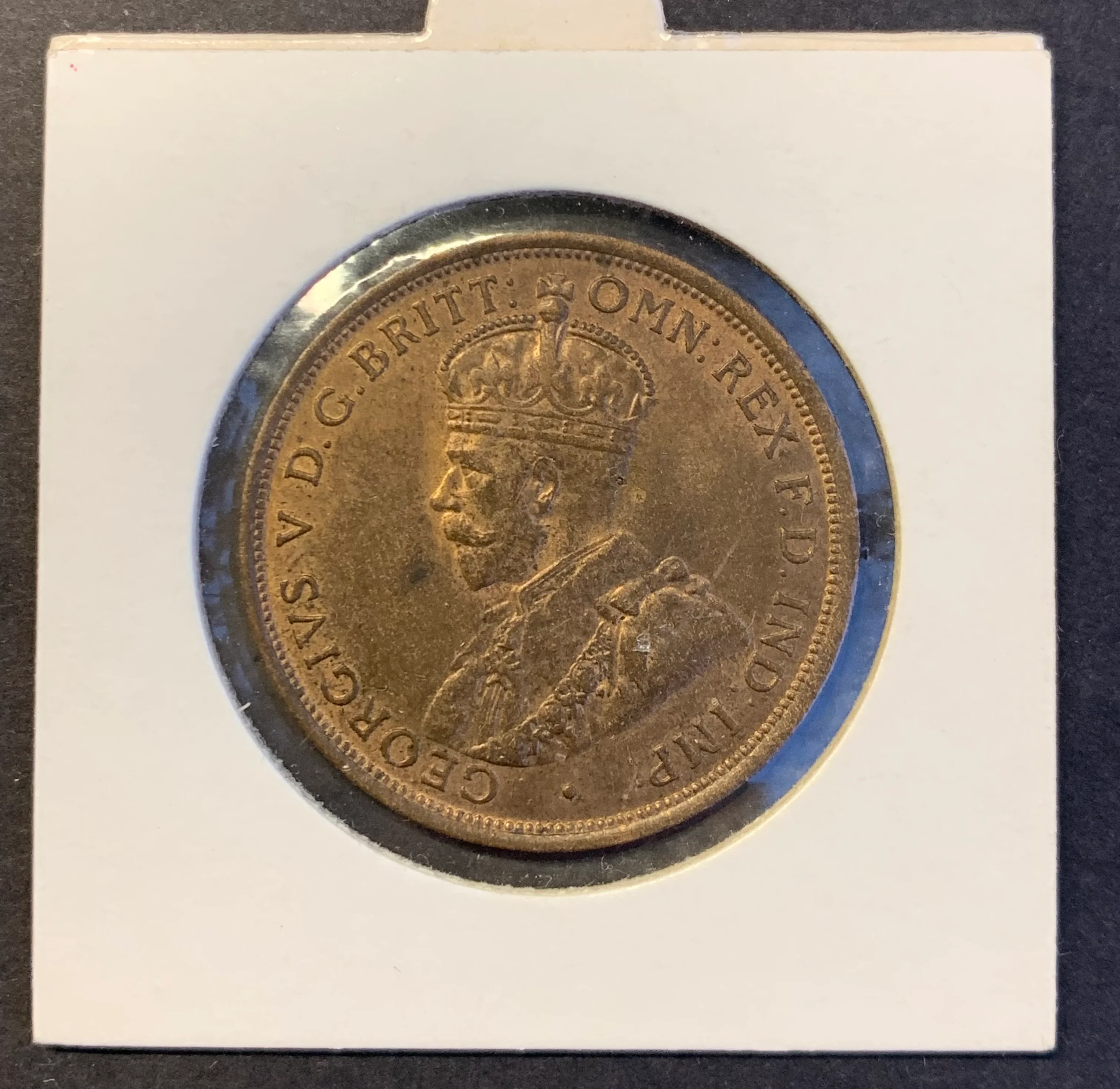 Australia 1911 Penny King George V coin aUnc Condition - Image 2