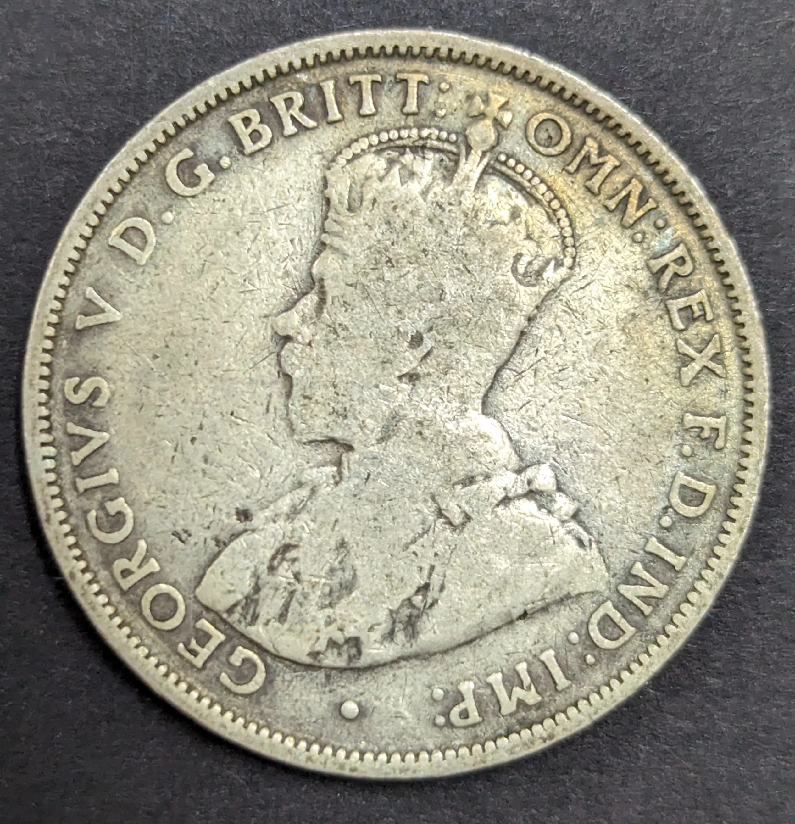 Australia 1914 2/- Florin Silver Coin Very Good Condition - Image 2