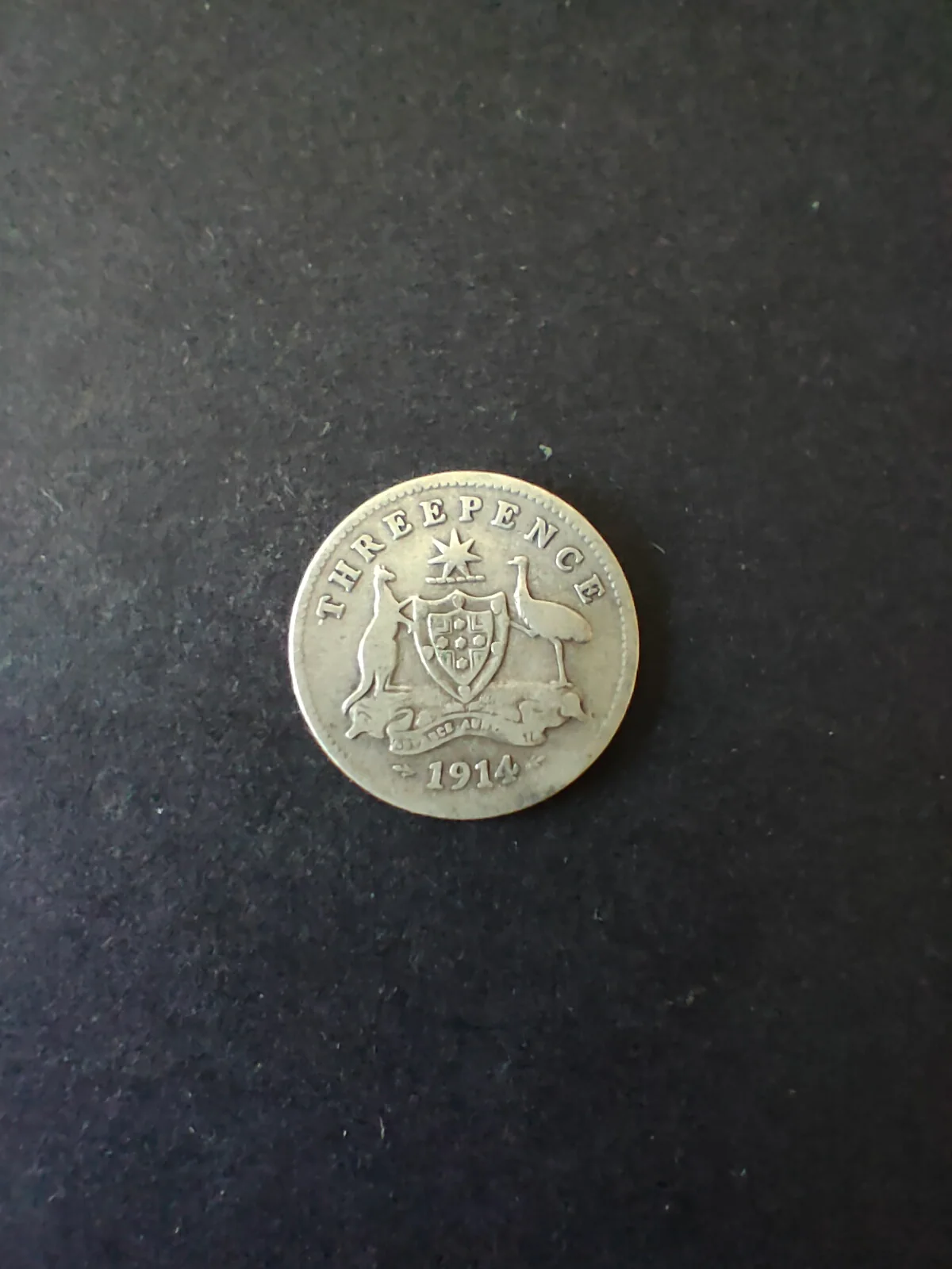 Australia 1914 3d Threepence Silver Coin Fine Condition