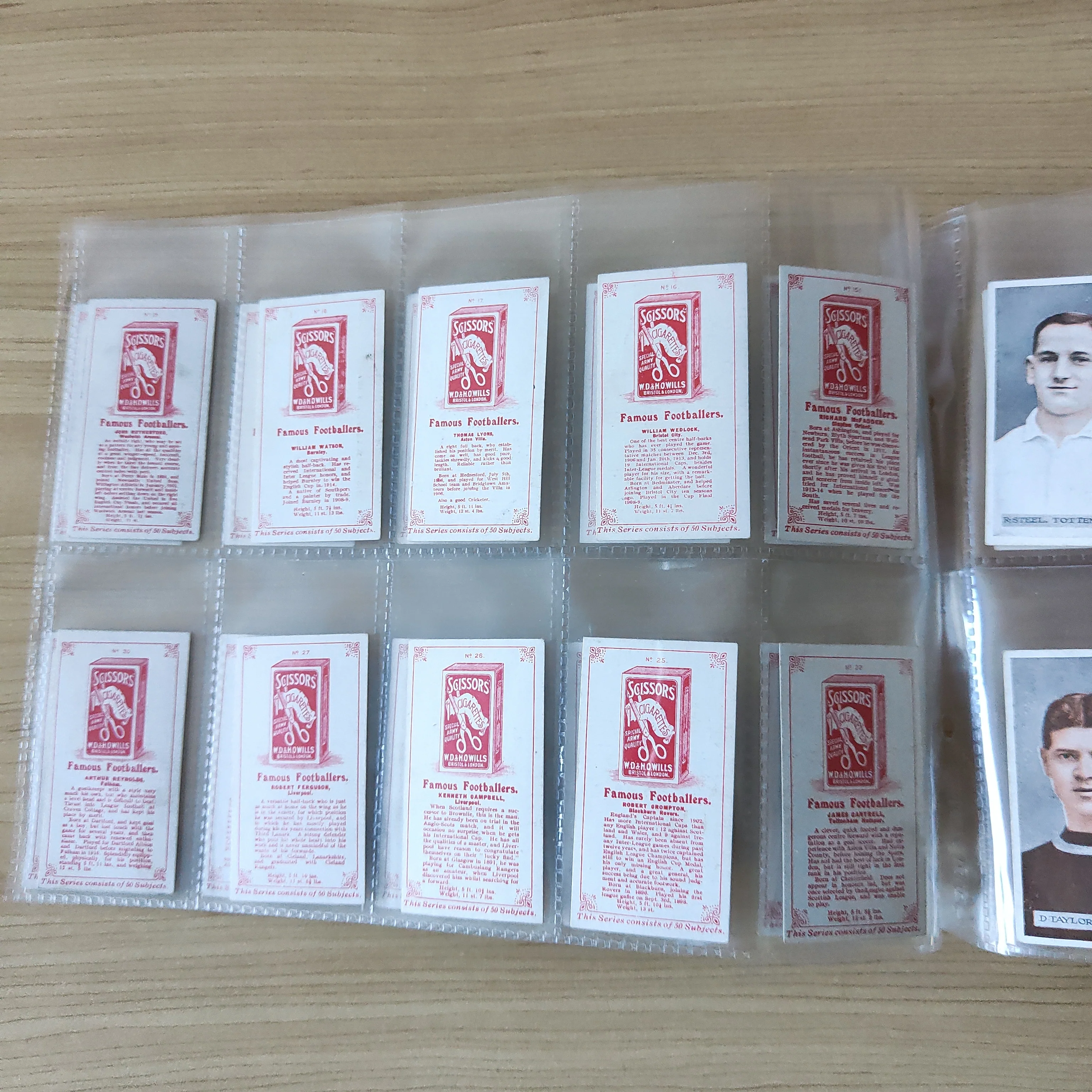 Sucker 1914 Wills Scissors Cigarette Cards Famous Footballers Part Set 33/50 - Image 4