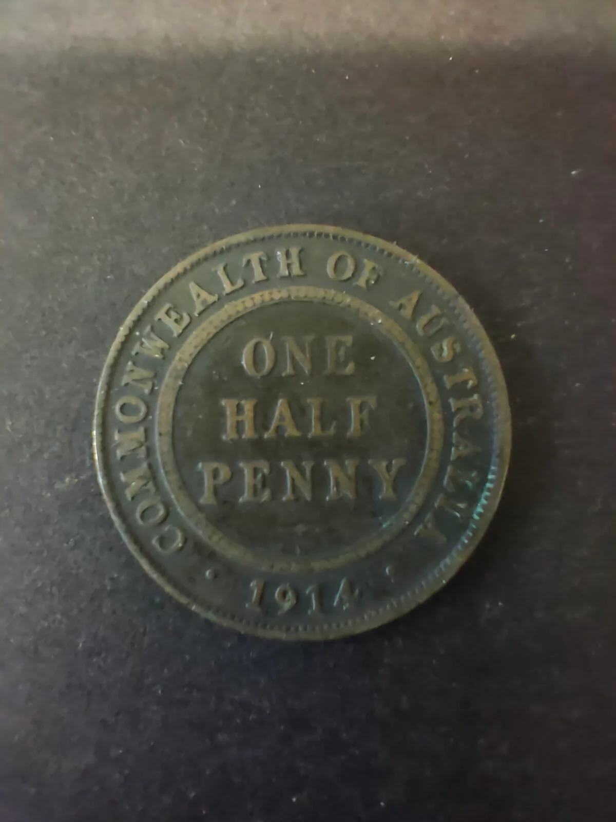 Australia 1914H 1/2d Half Penny Fine Condition. Birmingham Mint