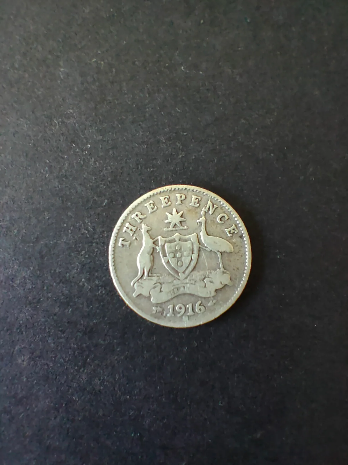 Australia 1916 3d Threepence Silver Coin Fine Condition