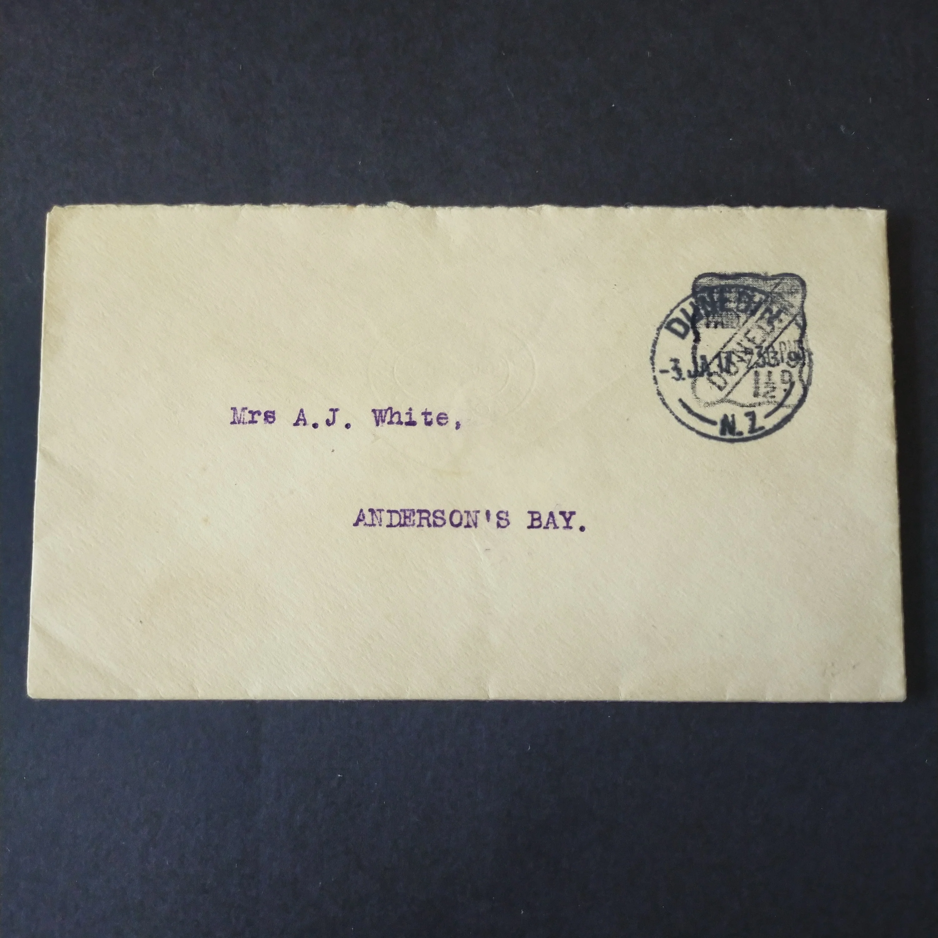 NZ New Zealand 1917 Bank of New Zealand Dunedin Frank Stamp Cover