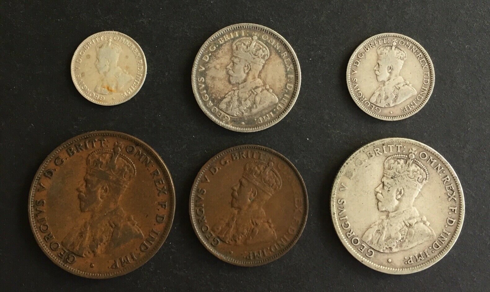 AUSTRALIA 1922 Pre Decimal 6 Coin Set including 4 silver - Image 2