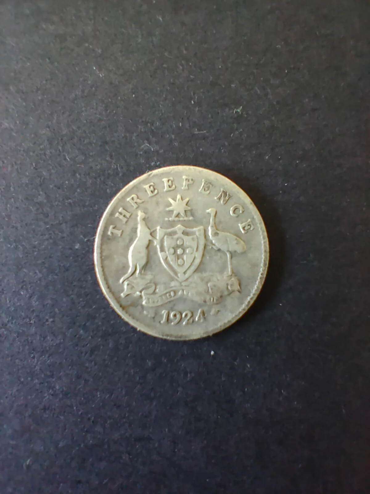Australia 1924 3d Threepence Silver Coin Fine Condition