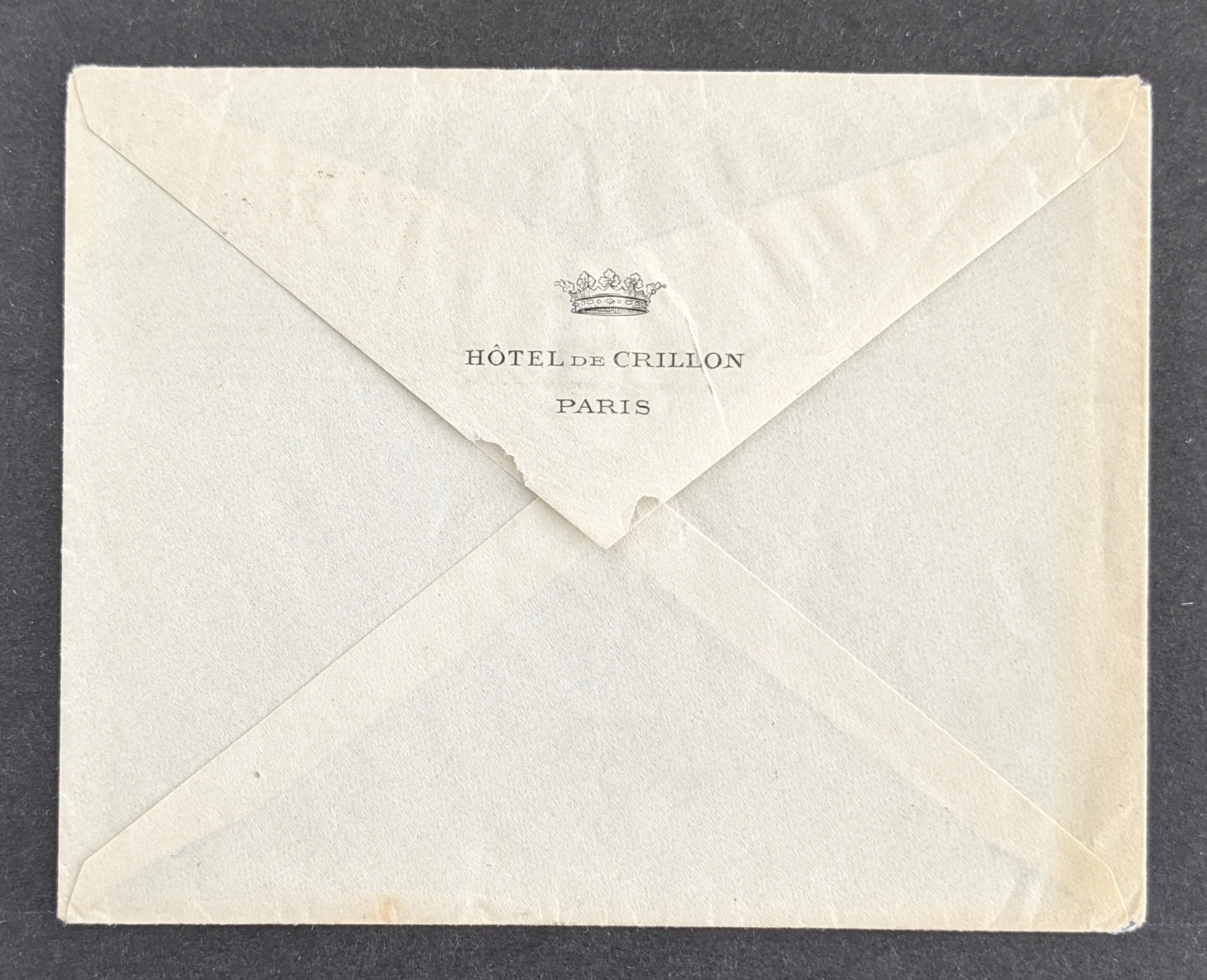 Olympics 1924 Olympic Games Paris France Slogan on Hotel De Crillon Paris Envelope - Image 2