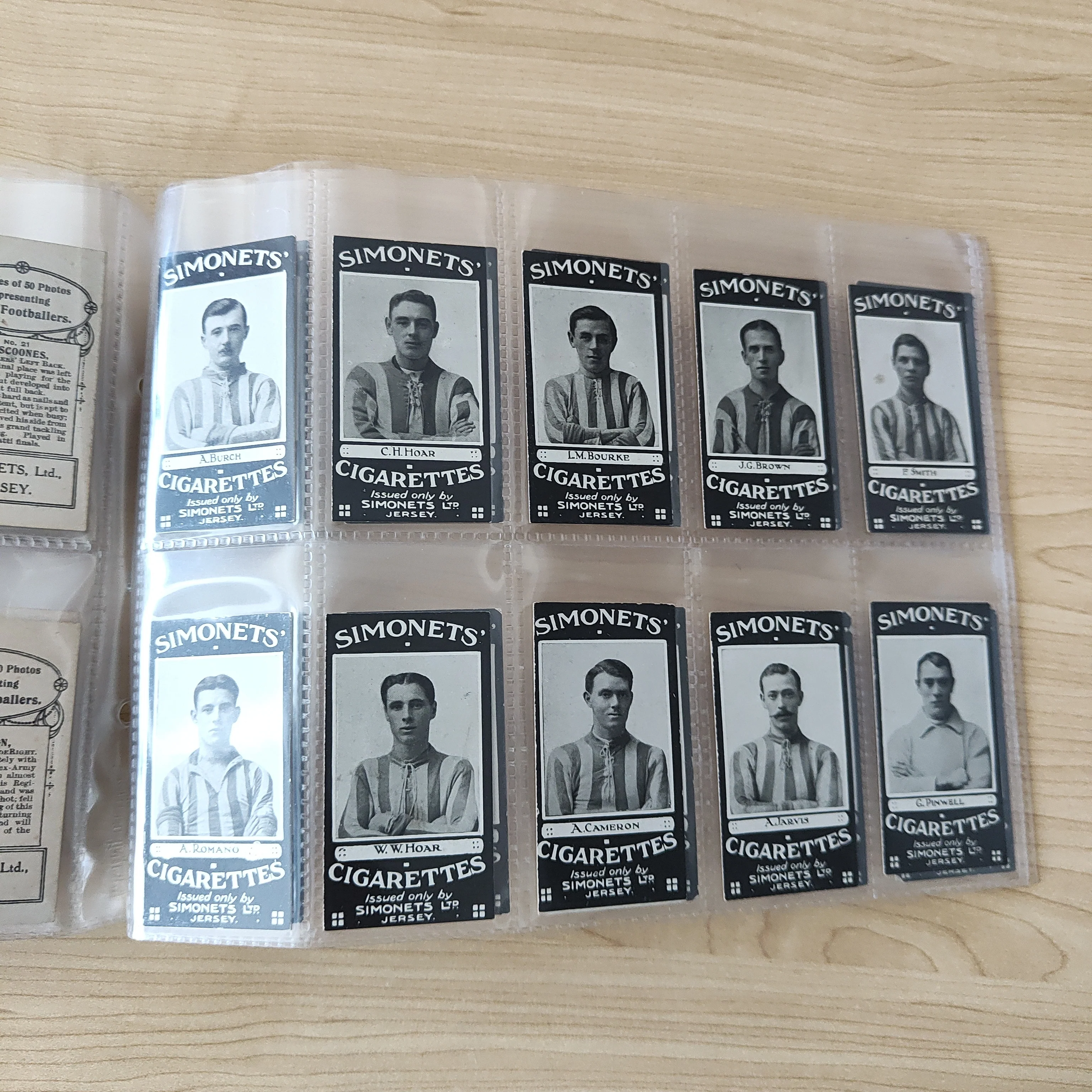 Soccer 1925 Simonets Local Footballers Complete Set of 50 Cigarette Cards - Image 7
