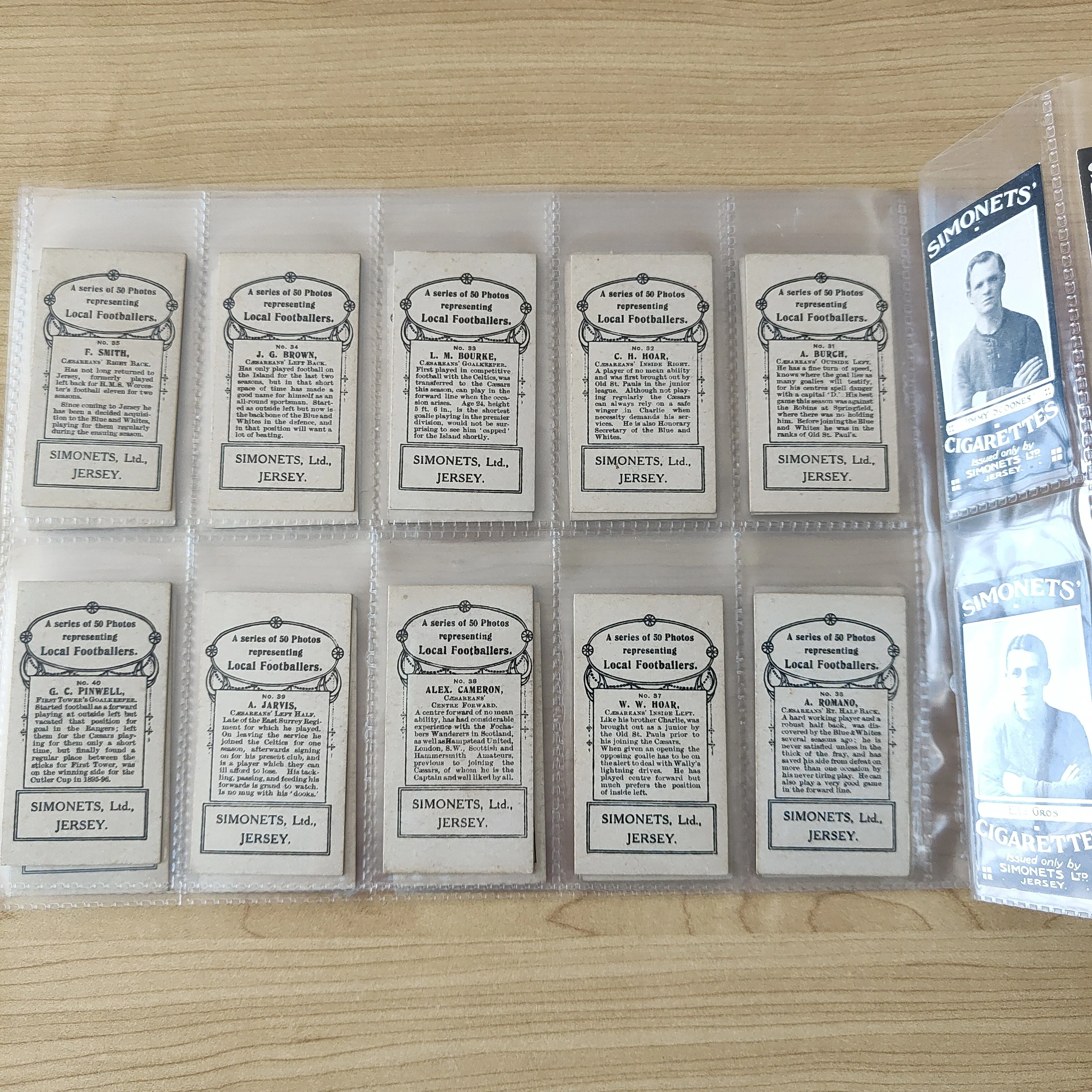 Soccer 1925 Simonets Local Footballers Complete Set of 50 Cigarette Cards - Image 8