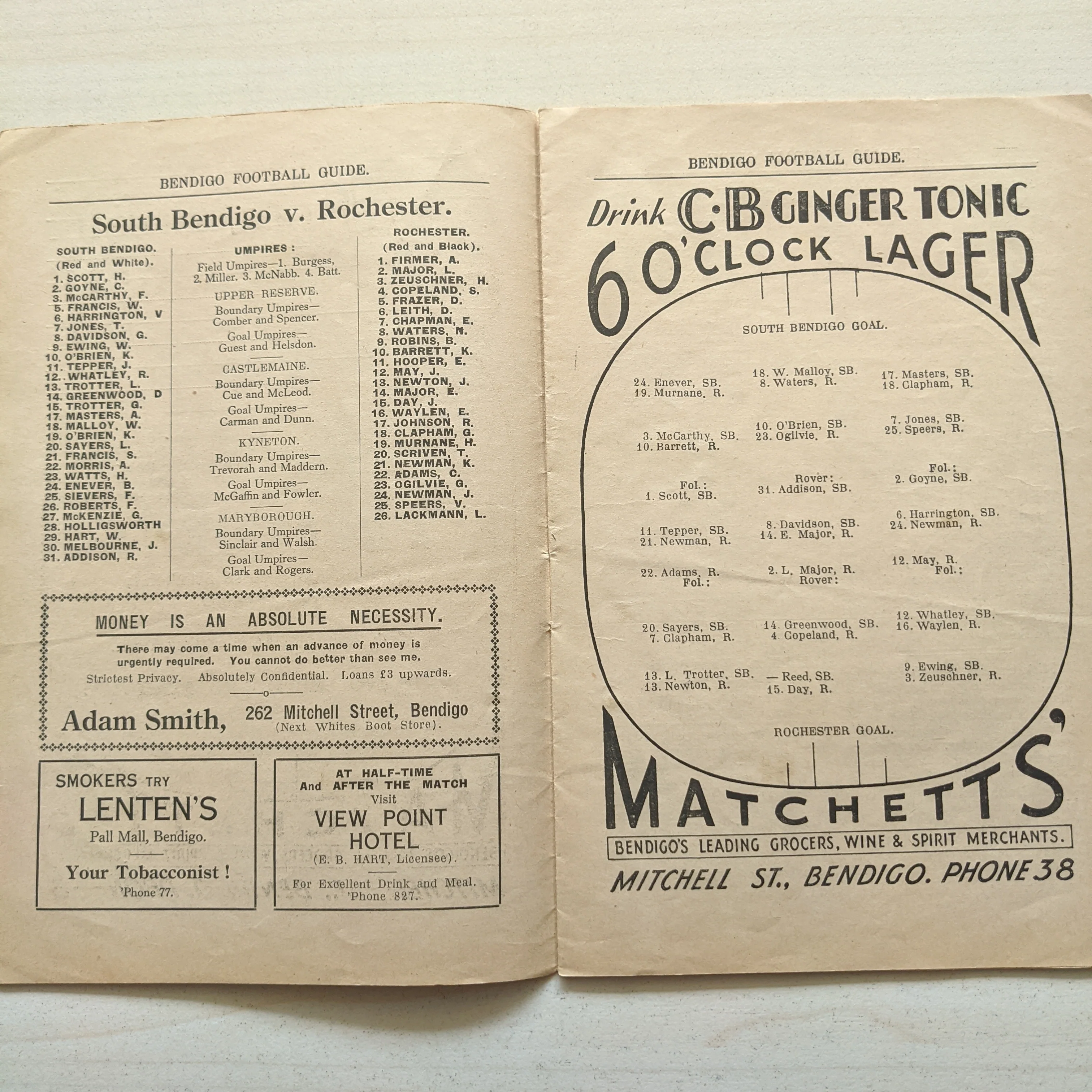 Bendigo 1935 Football League Record Vol 9 No. 7 Saturday June 1st - Image 2