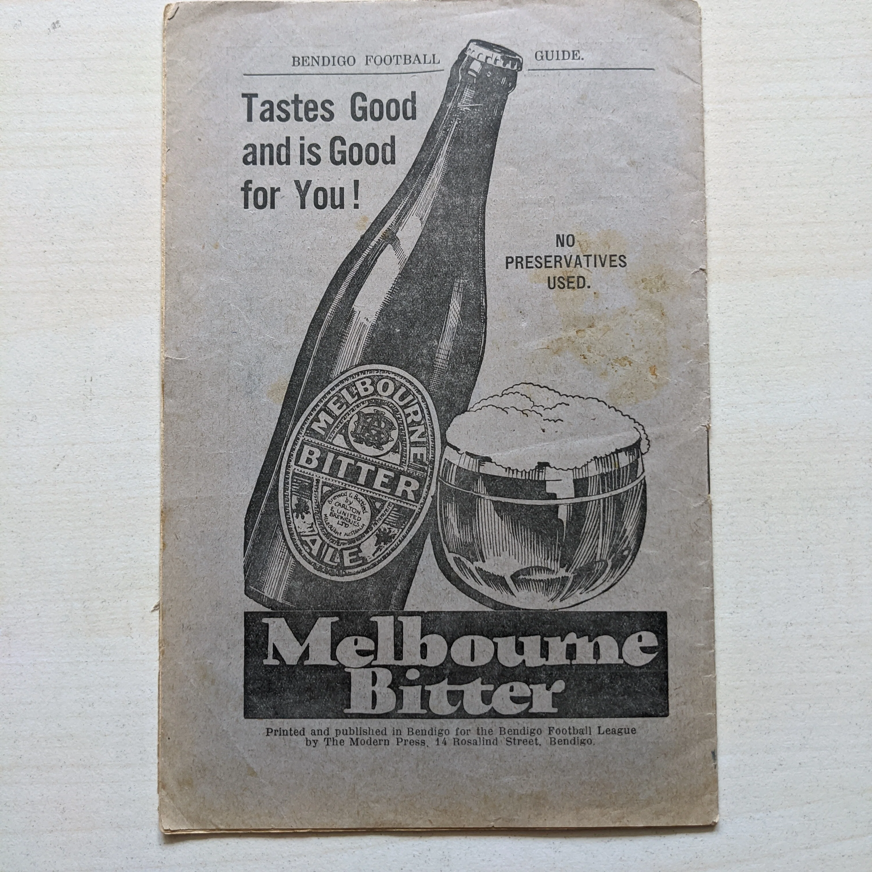 Bendigo 1935 Football League Record Vol 9 No. 7 Saturday June 1st - Image 3