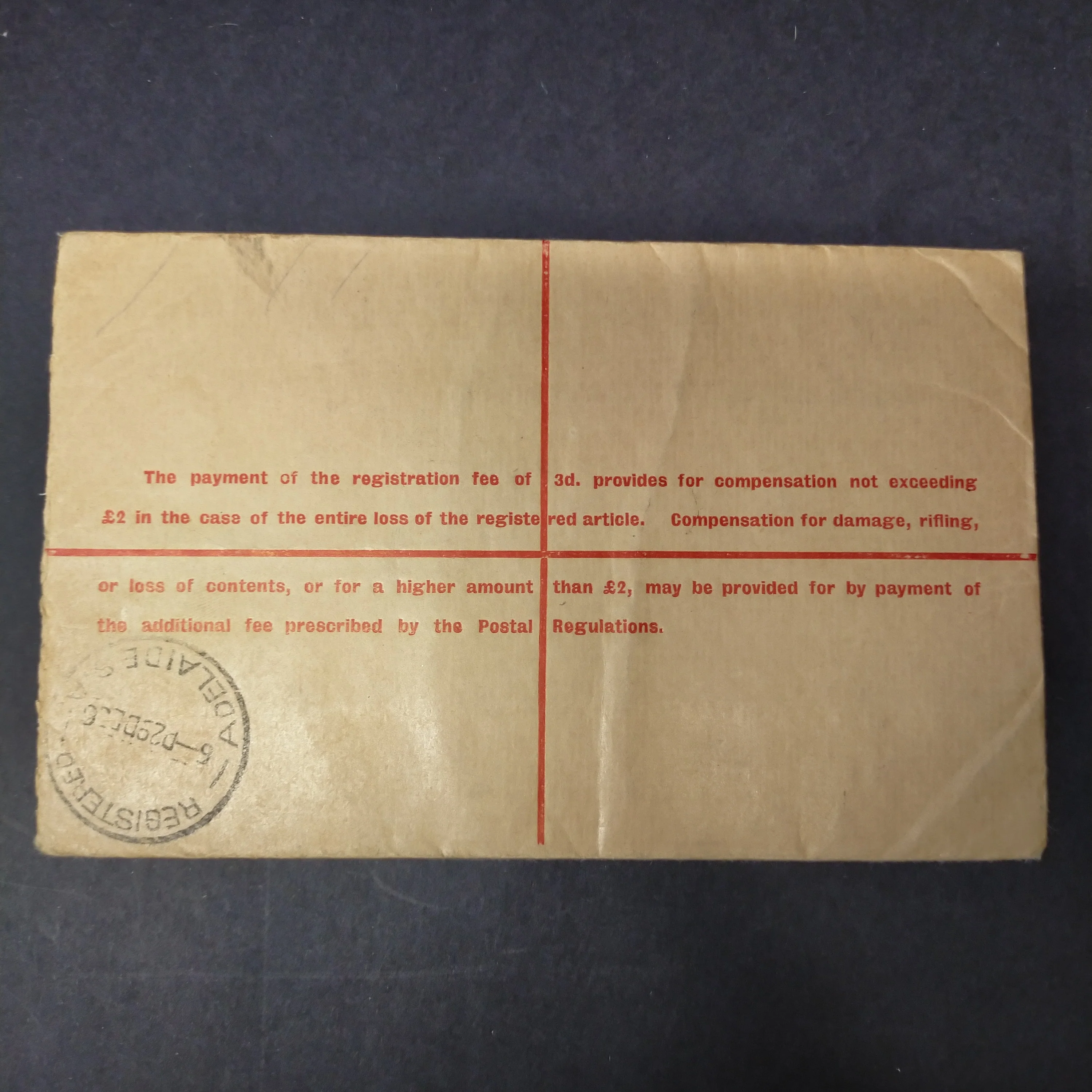 Australia 1936 Registered Envelope 5d KGV Oval Embossed Stamp From Adelaide to Brighton - Image 2