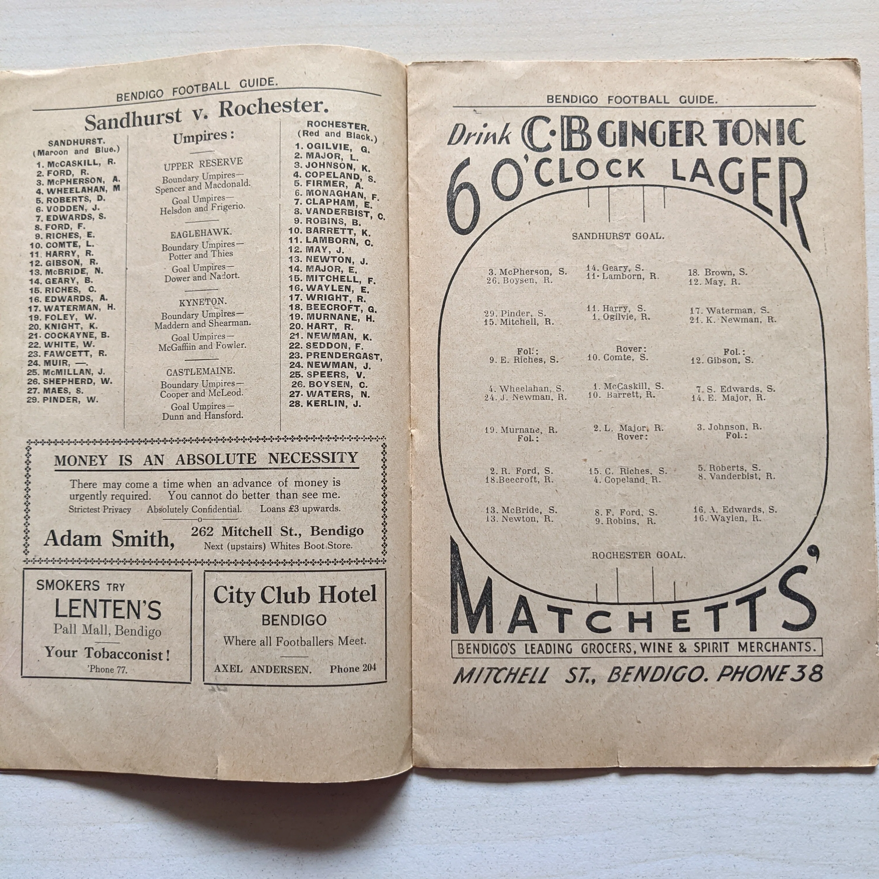 Bendigo  1936 Football League Record Vol 10 No. 11 Saturday July 4th - Image 2