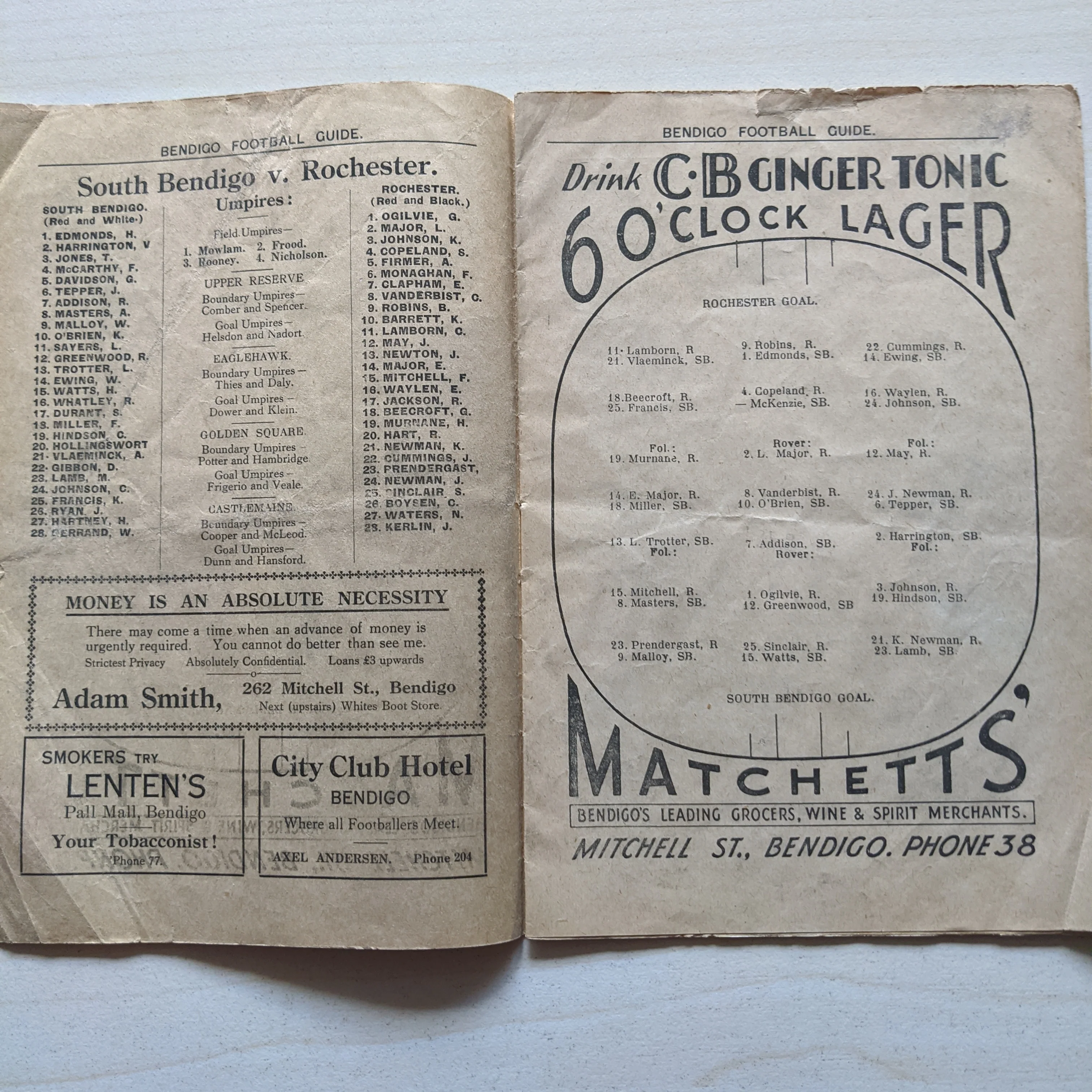 Bendigo 1936 Football League Record Vol 10 No. 21 Saturday September 19th - Image 2