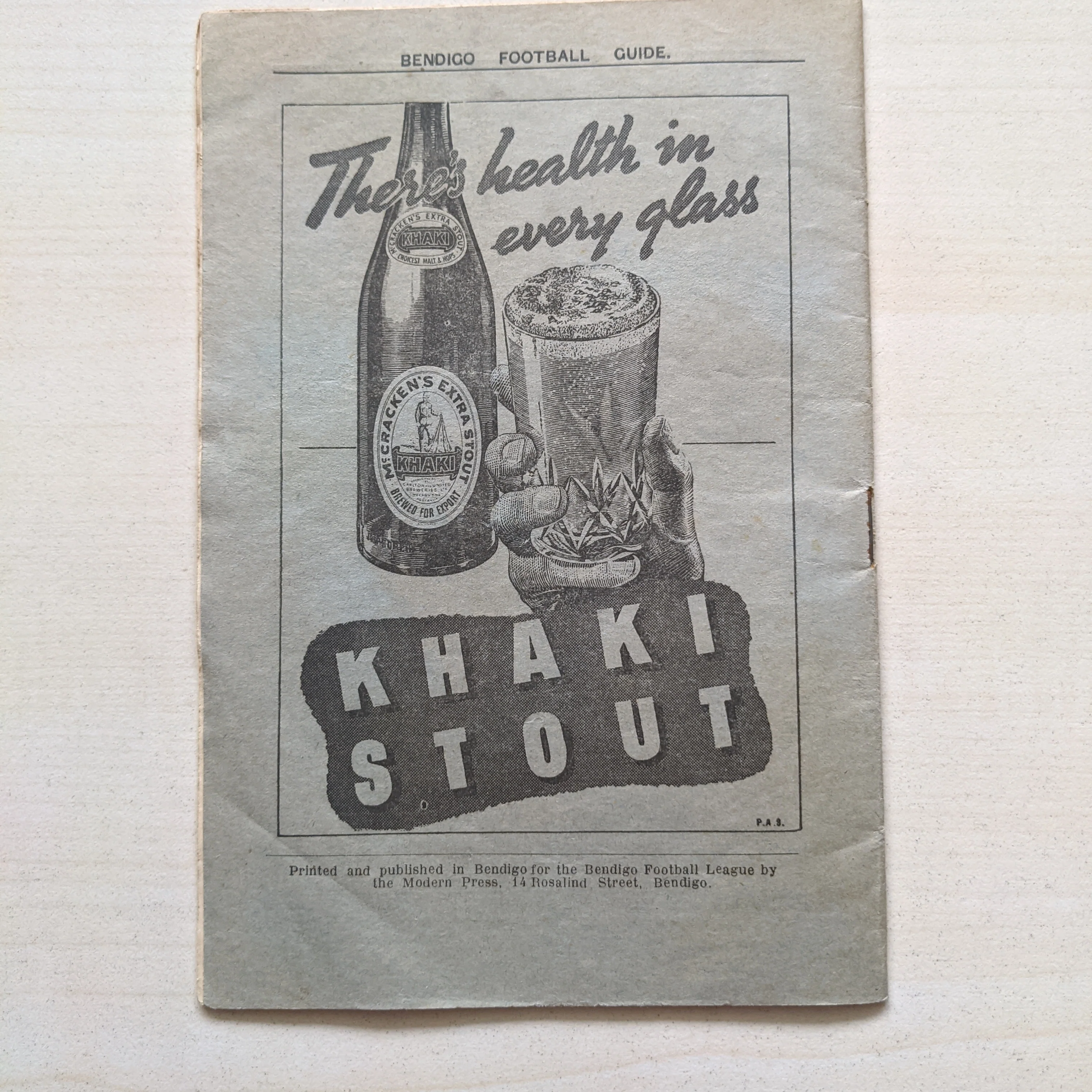 Football 1938 Grand Final Bendigo Football League Record Vol 12 No.24 - Image 3