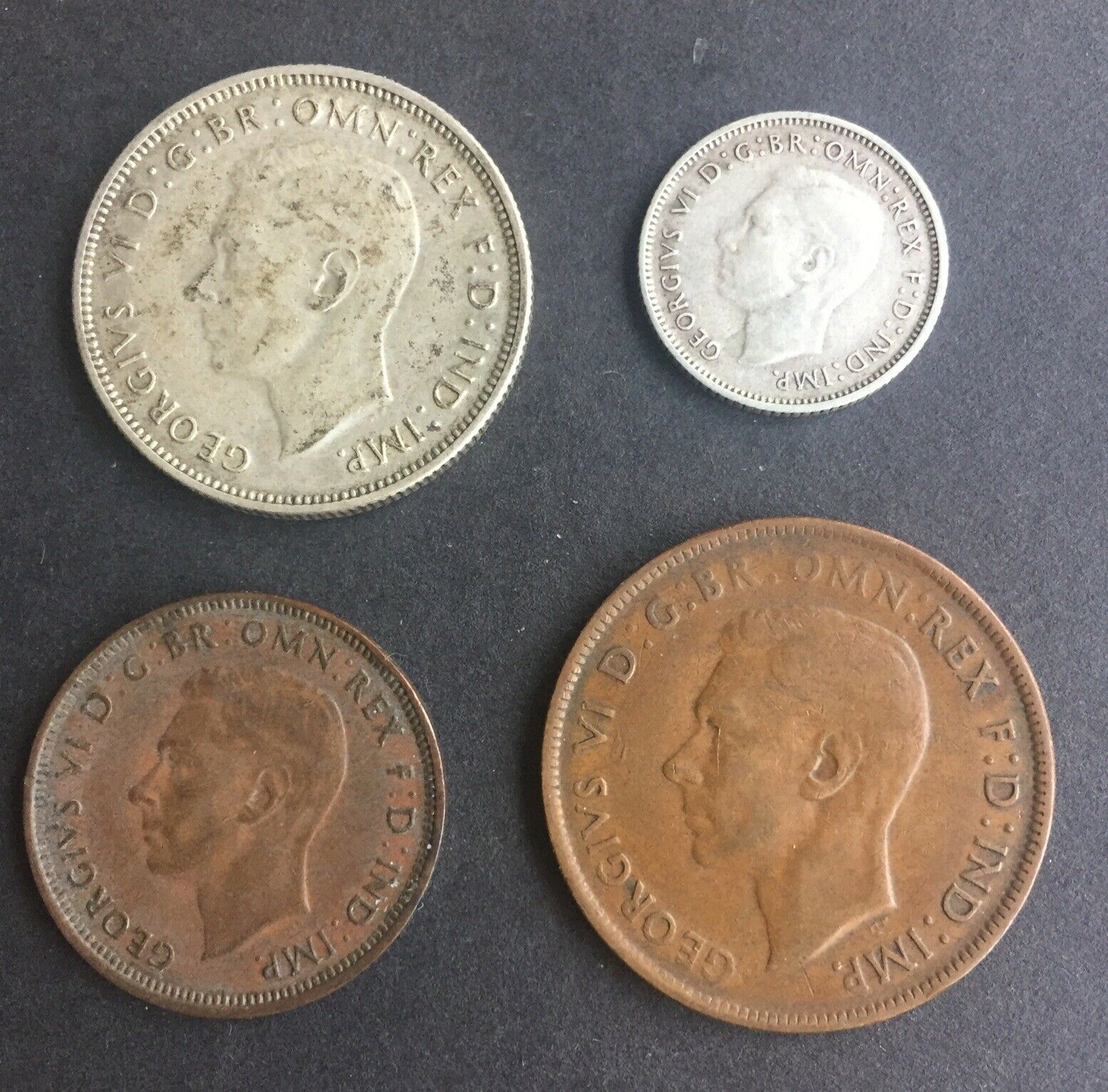 Australia 1945 Pre Decimal 4 Coin Set including 2 silver IDEAL BIRTHDAY GIFT - Image 2