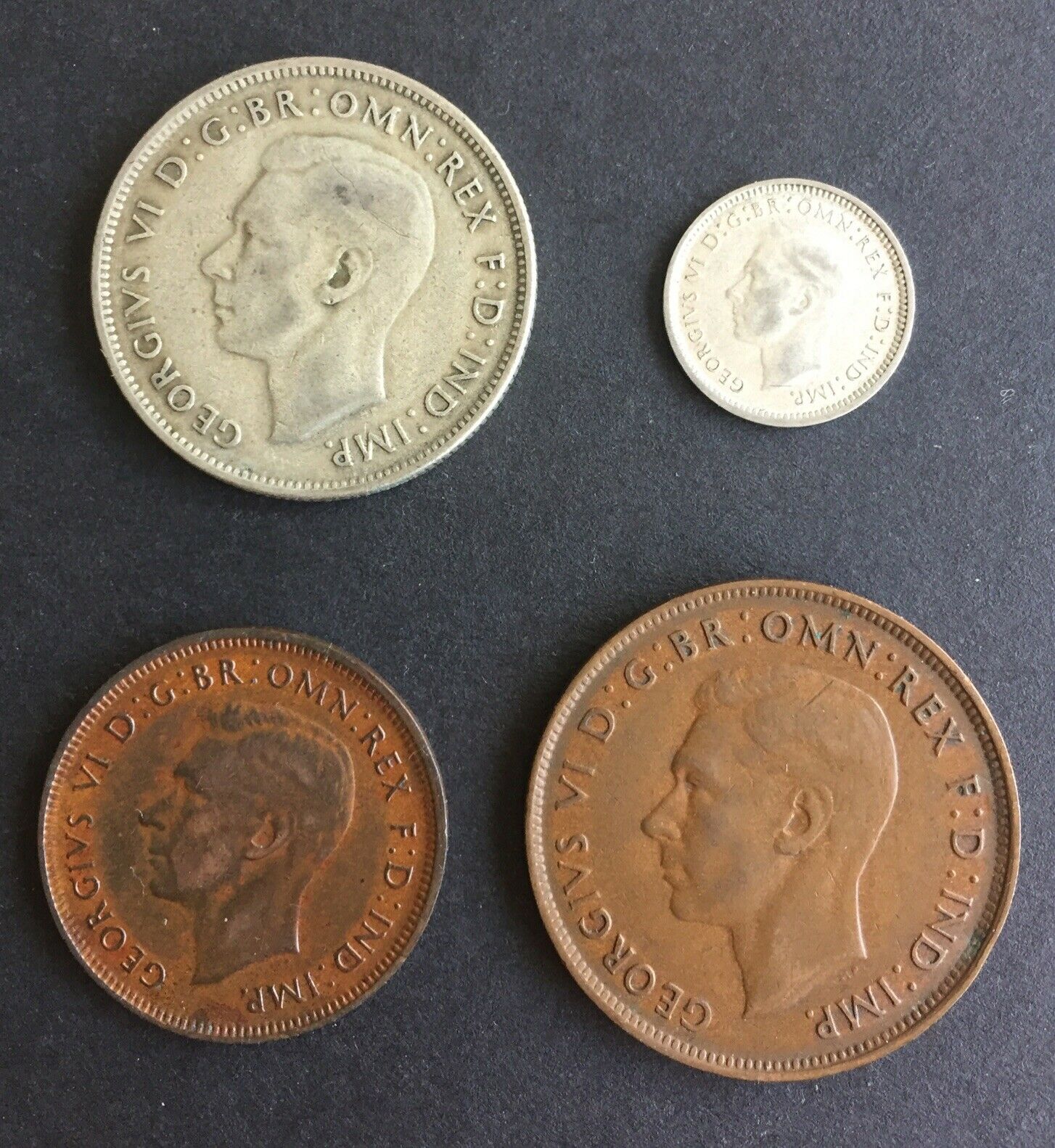 Australia 1947 Pre Decimal 4 Coin Set including 2 silver IDEAL BIRTHDAY GIFT - Image 2