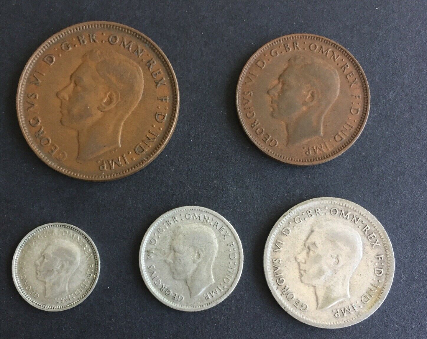 Australia 1948 Pre Decimal 5 Coin Set including 3 silver IDEAL BIRTHDAY GIFT - Image 2