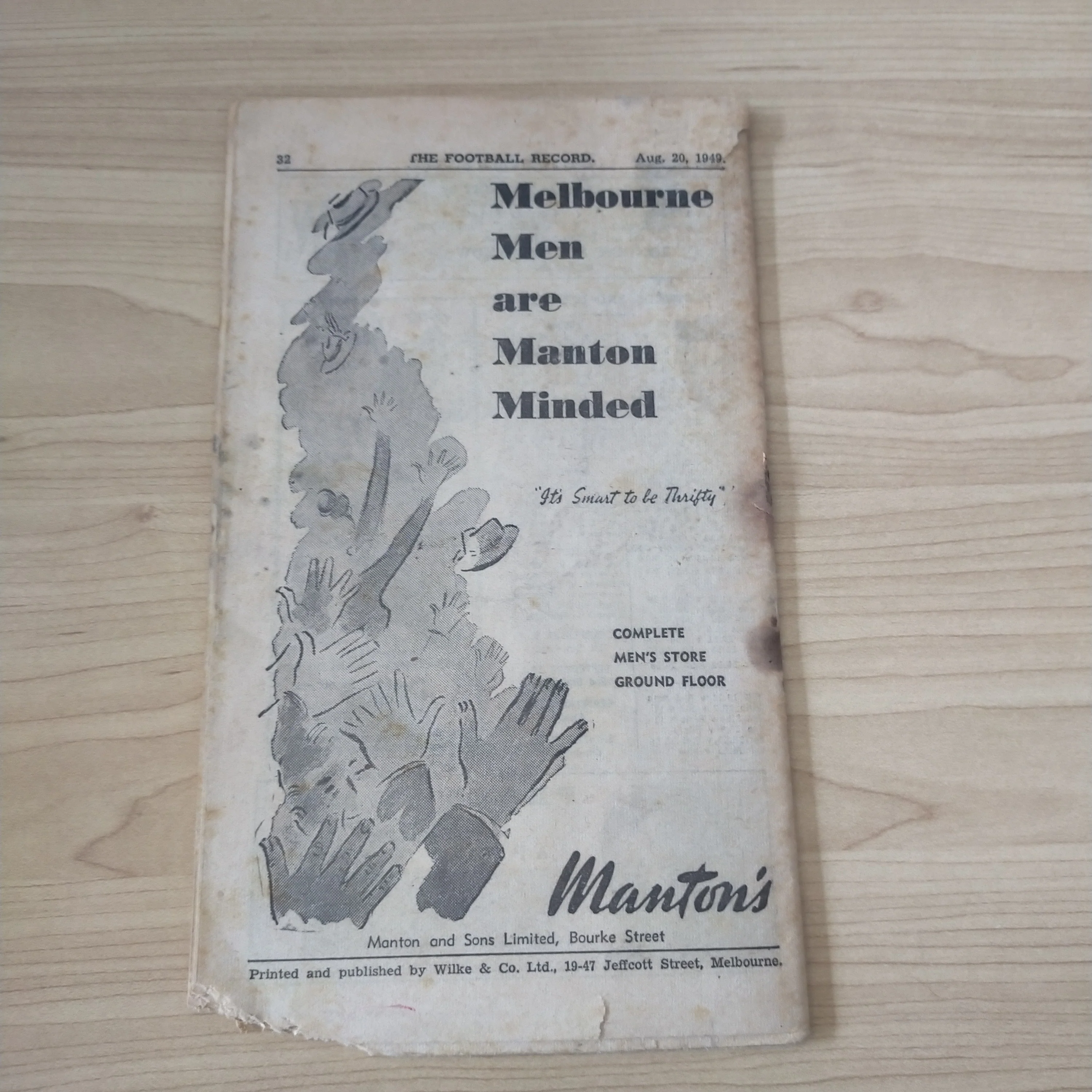 VFL 1949 August 20 Geelong v North Melbourne Football Record - Image 5
