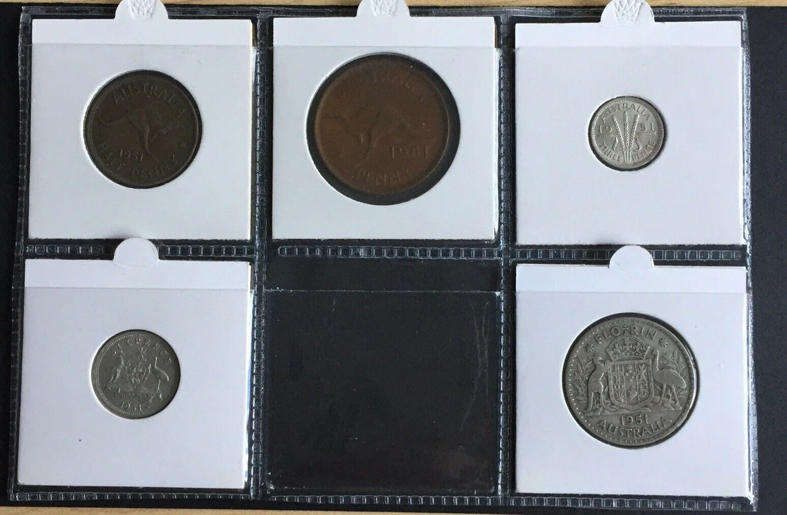 Australia 1951 Pre Decimal 5 Coin Set including 3 silver IDEAL BIRTHDAY GIFT - Image 2