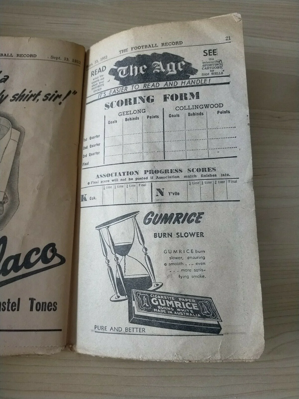 VFL 1952 September 13 Football Record 2nd Semi Final Geelong v Collingwood - Image 5
