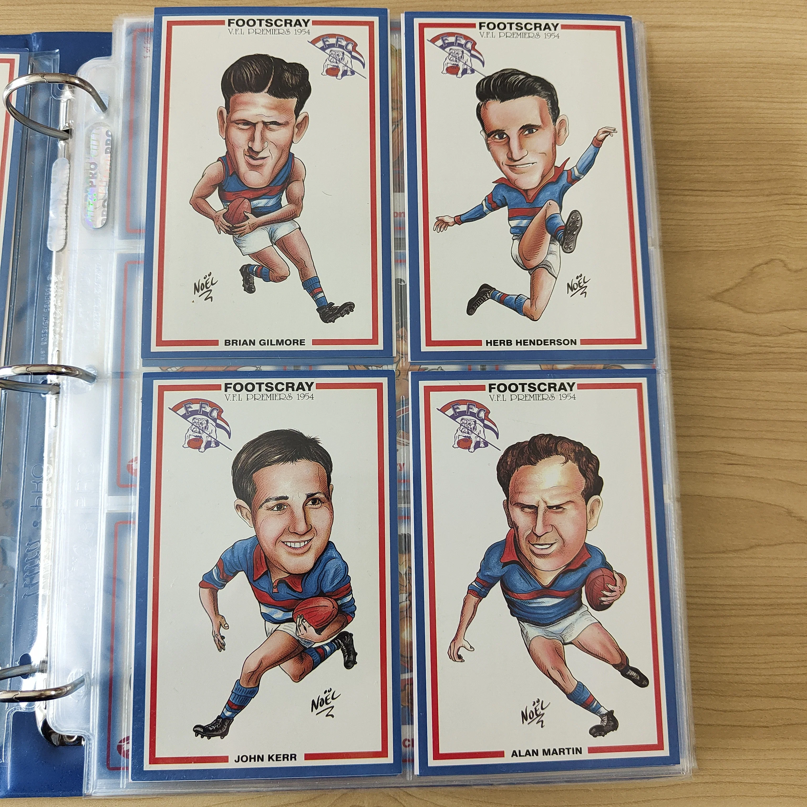 VFL 1954 Footscray Premiers Set of Caricature Cards by Noel - Image 3