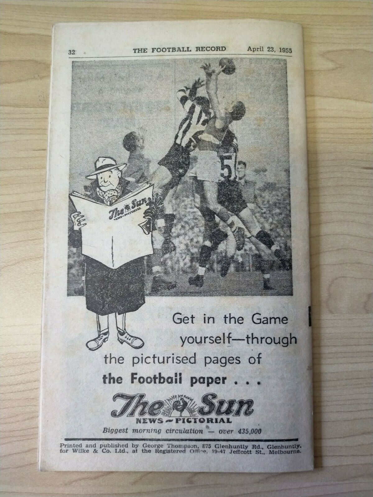 VFL 1955 April 23 Football Record North Melbourne v Collingwood - Image 4