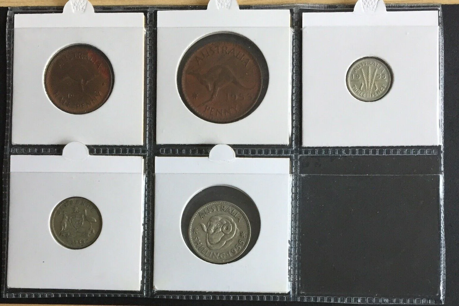 Australia 1955 Pre Decimal 5 Coin Set including 3 silver IDEAL BIRTHDAY GIFT
