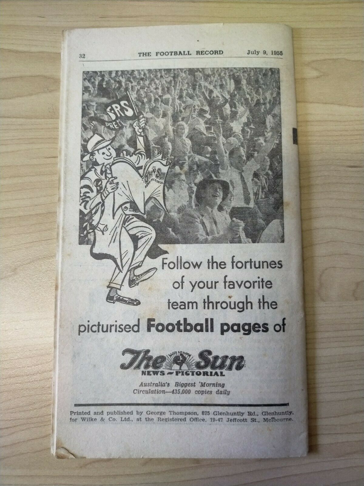 VFL 1955 July 9 Football Record Footscray v  Collingwood - Image 6