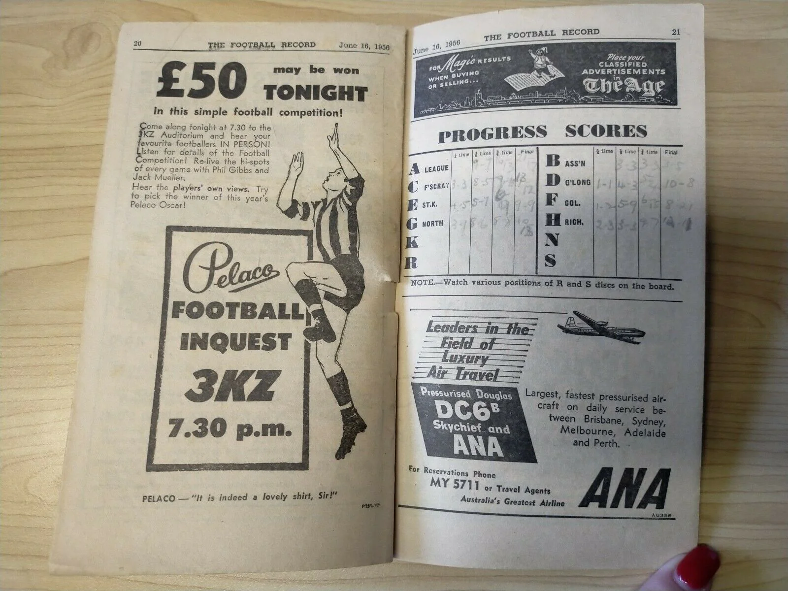 VFL 1956 June 16 Football Record St Kilda v Collingwood - Image 3