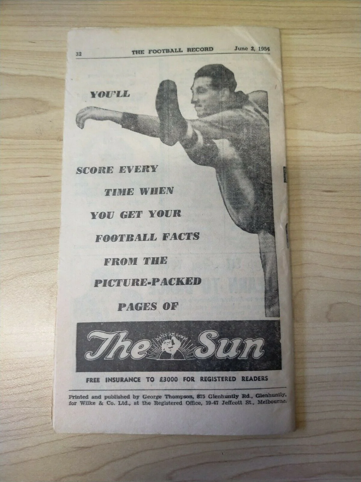VFL 1956 June 2 Football Record Collingwood v North Melbourne - Image 4