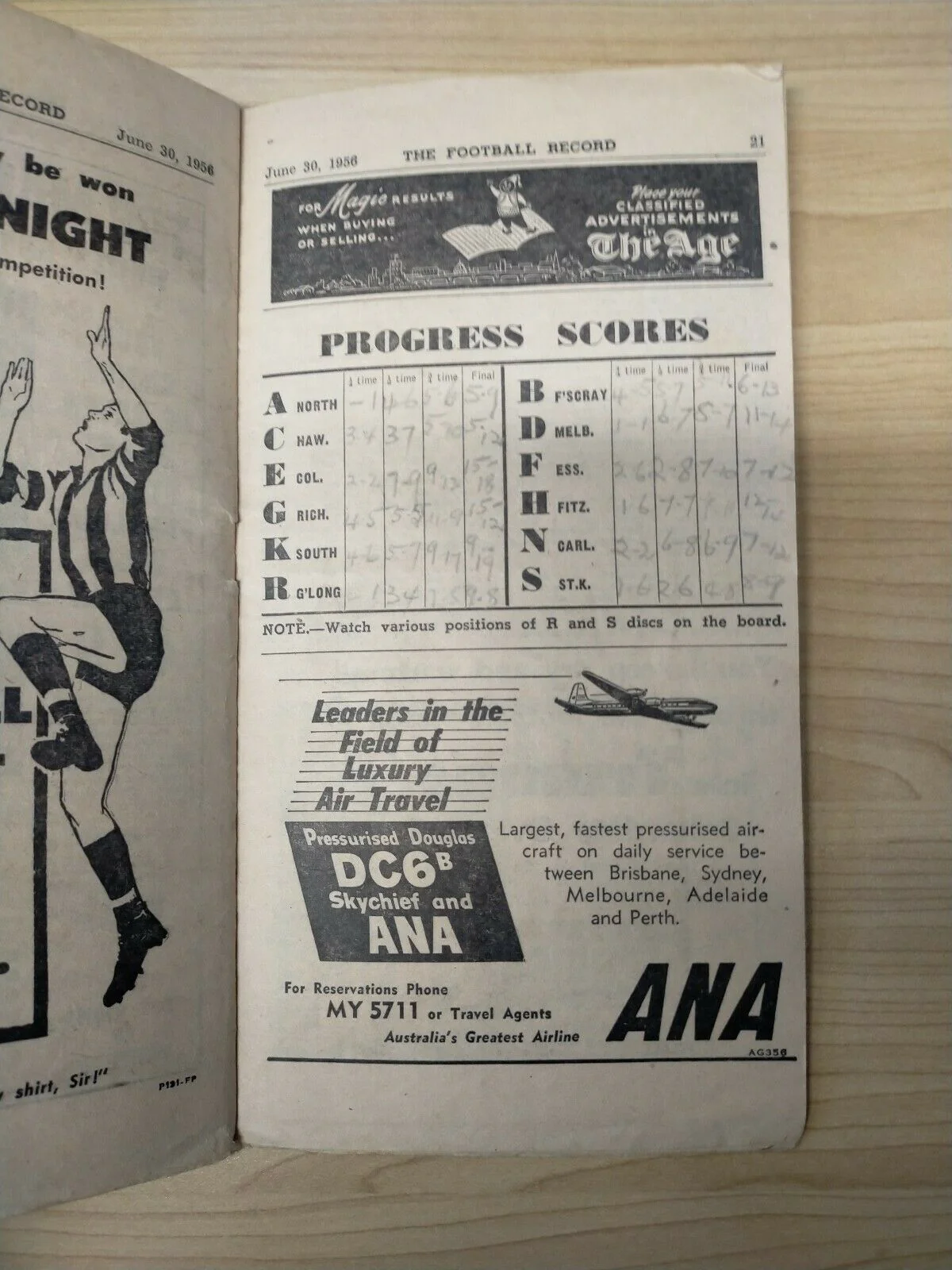 VFL 1956 June 30 Football Record Collingwood v Essendon - Image 3