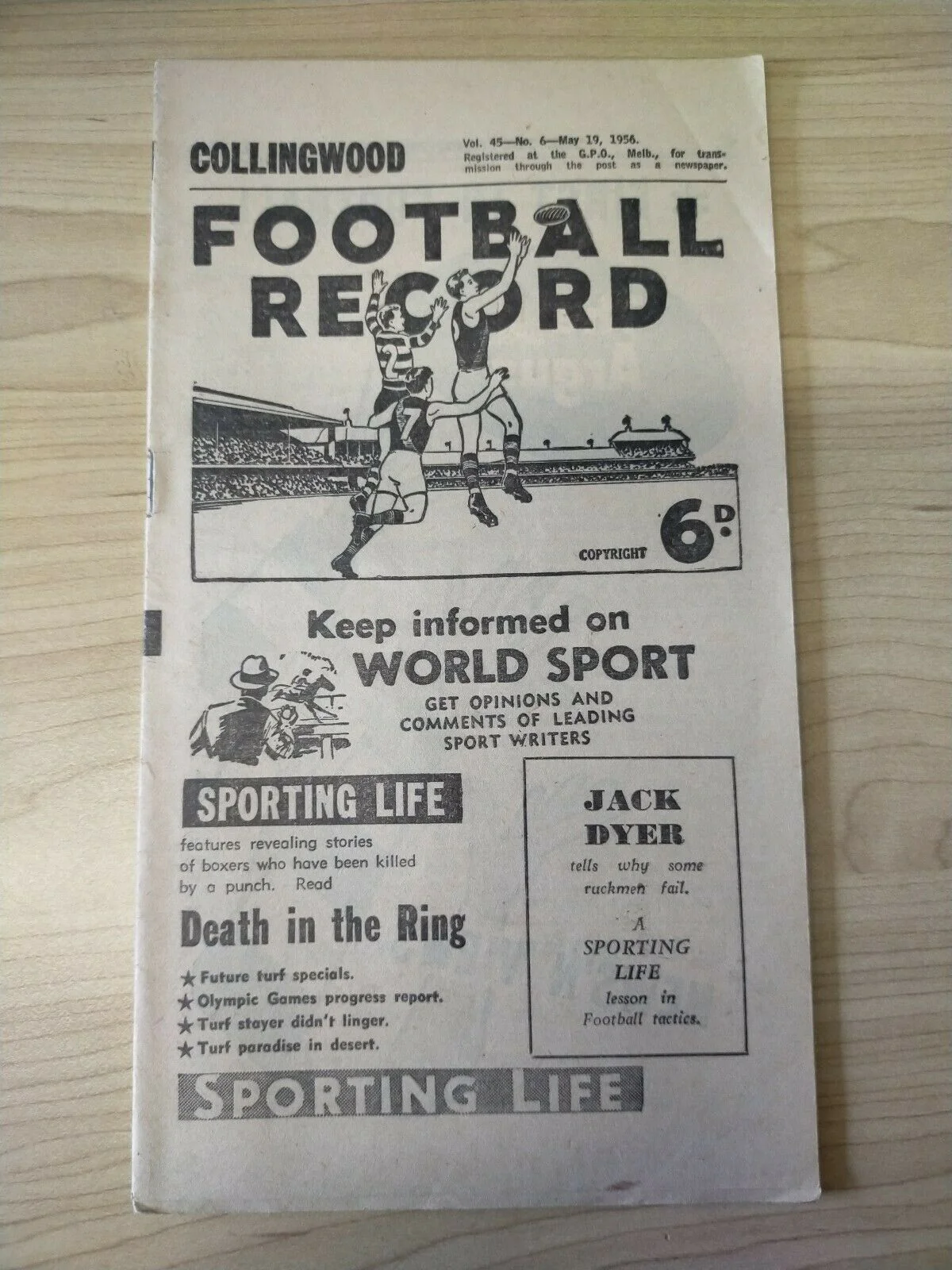 VFL 1956 May 19 Football Record Collingwood v Geelong