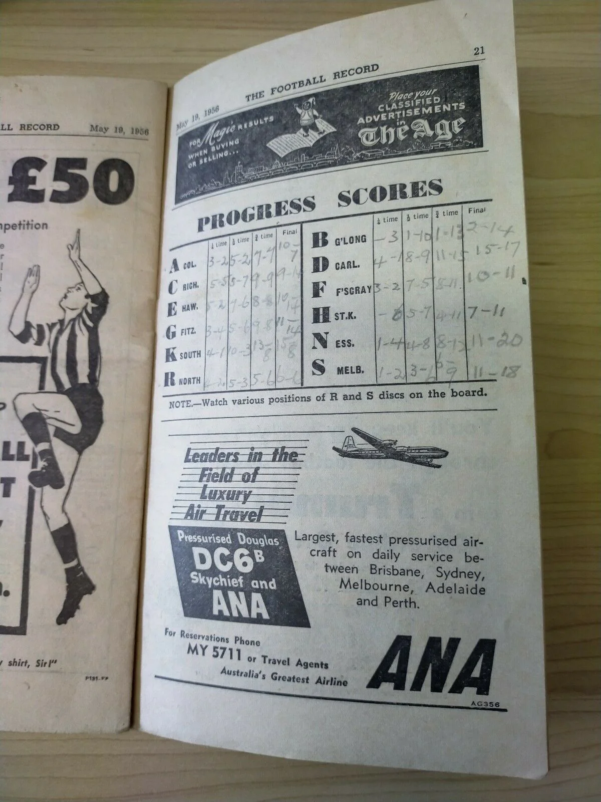 VFL 1956 May 19 Football Record Collingwood v Geelong - Image 3