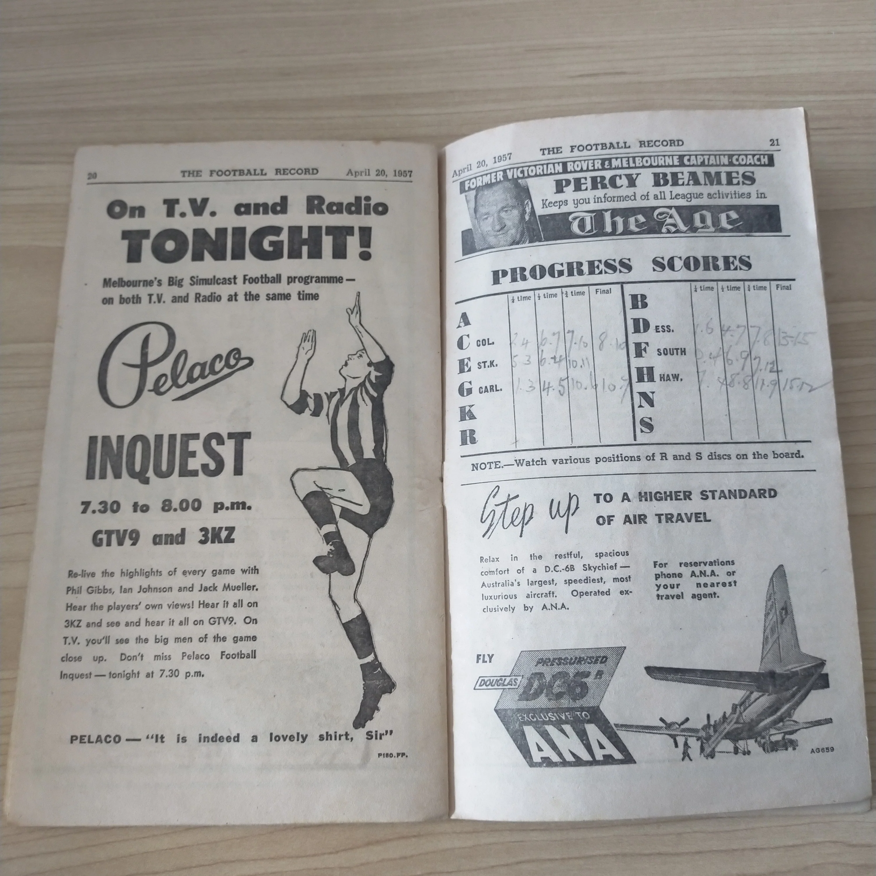 VFL 1957 April 20 Collingwood v Essendon Football Record - Image 3