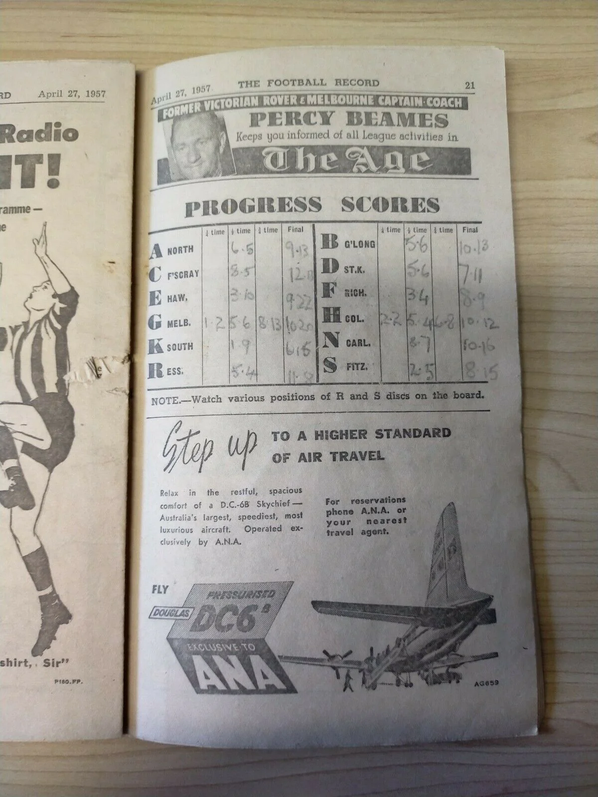 VFL 1957 April 27 Football Record Melbourne v Collingwood - Image 4