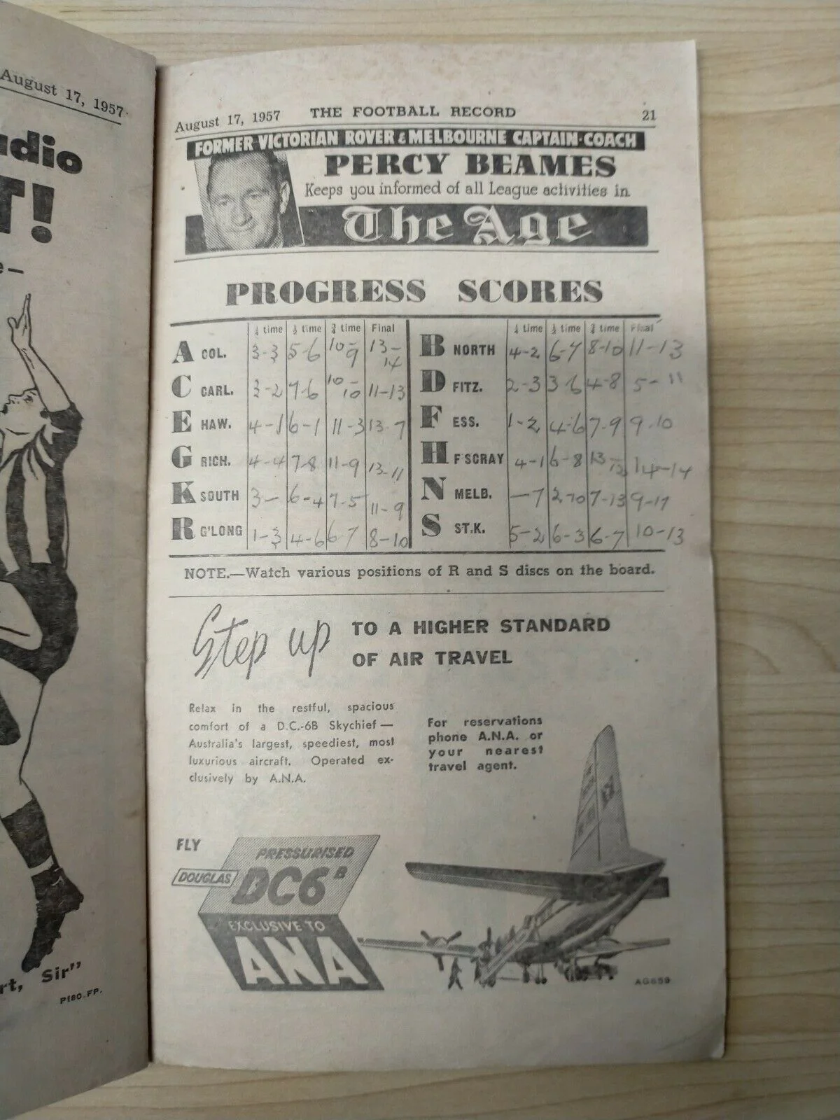 VFL 1957 August 17 Football Record Collingwood v North Melbourne - Image 3