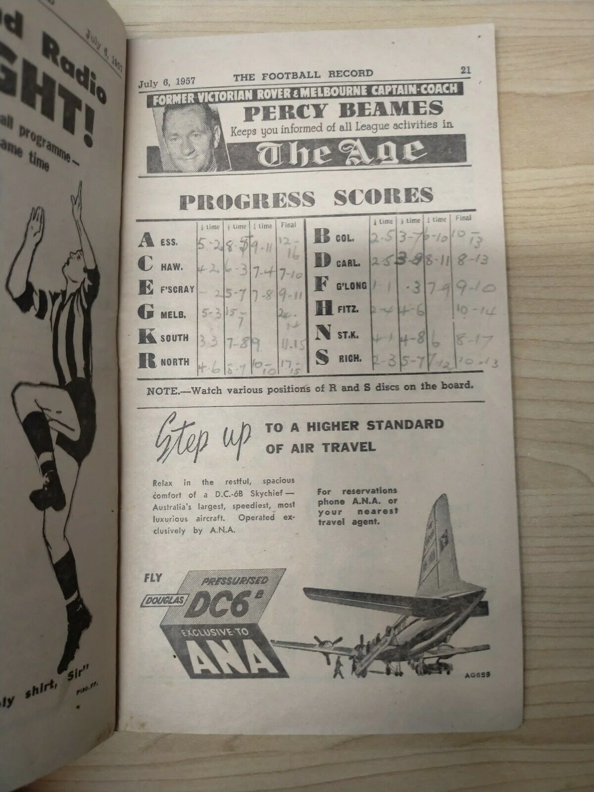 VFL 1957 July 6 Football Record Essendon v Collingwood - Image 3