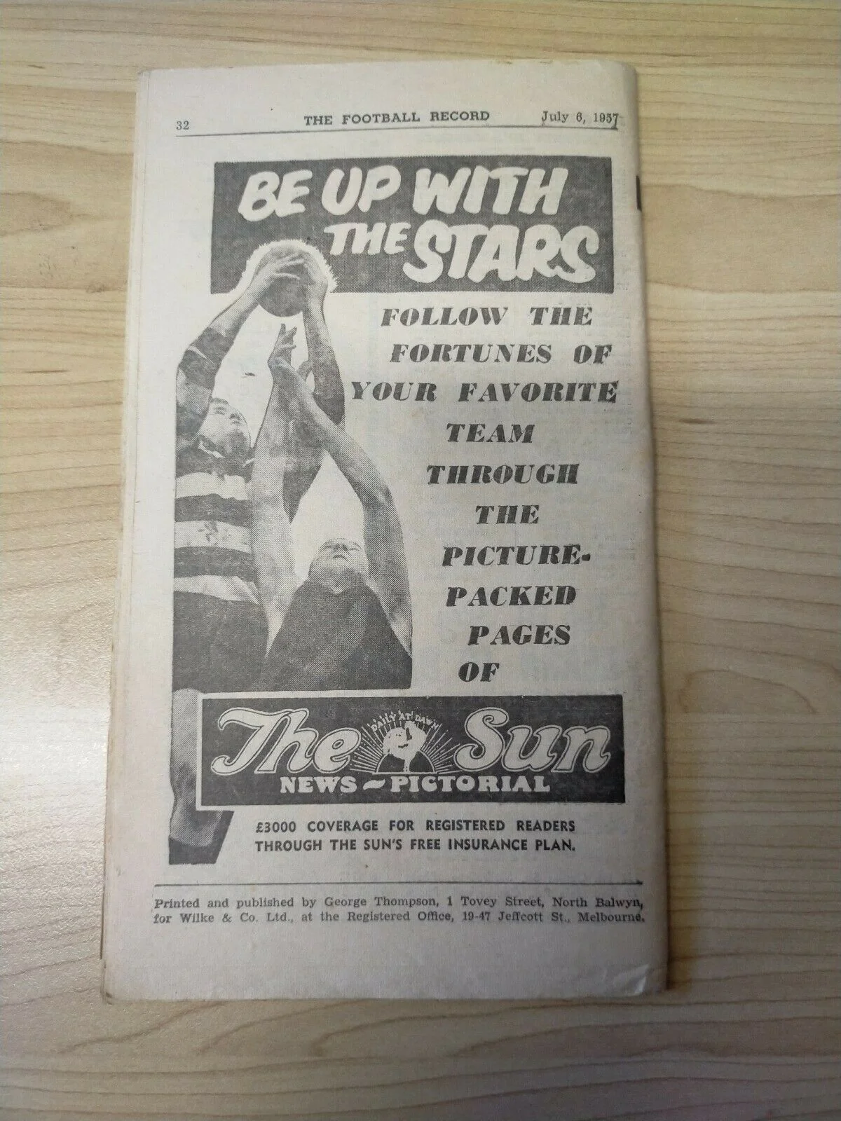 VFL 1957 July 6 Football Record Essendon v Collingwood - Image 4