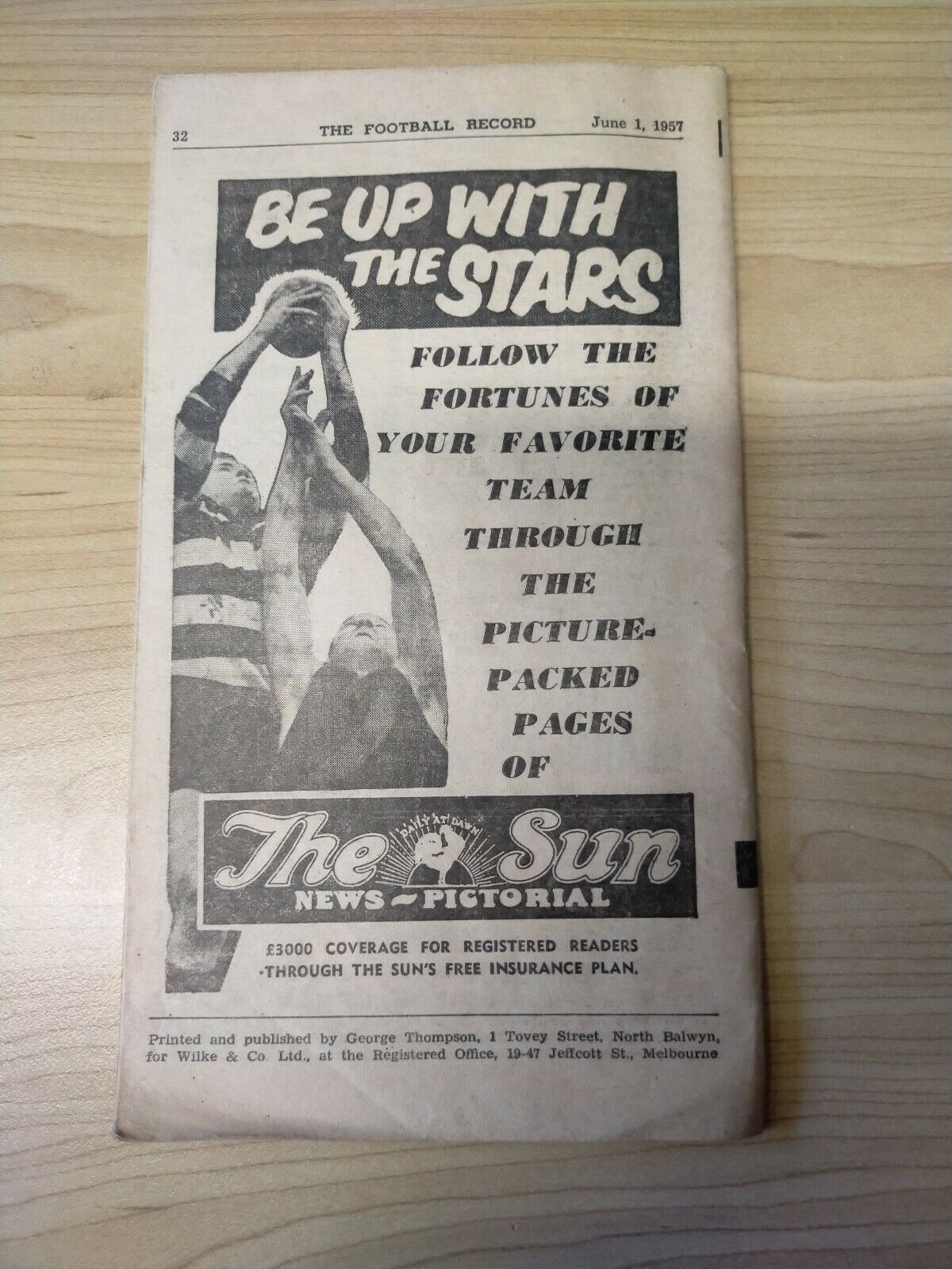 VFL 1957 June 1 Football Record Collingwood v St Kilda - Image 5